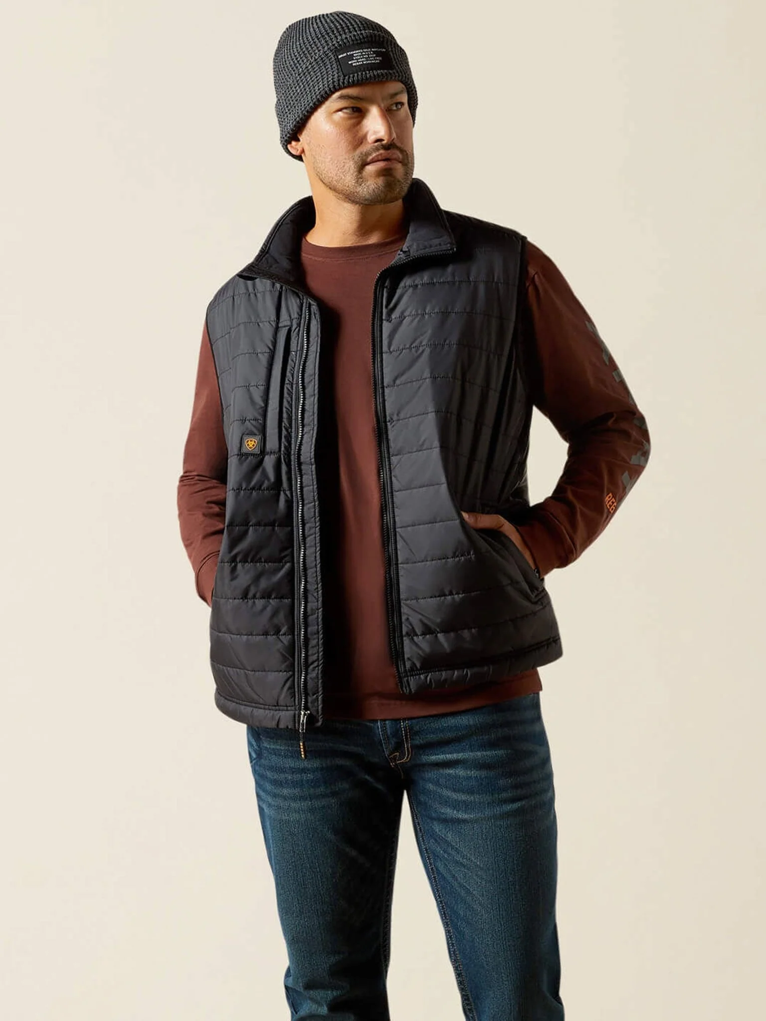 Ariat Mens Rebar Cordura Ripstop Lightweight Insulated Gilet / Vest / mens waistcoat - Image 3