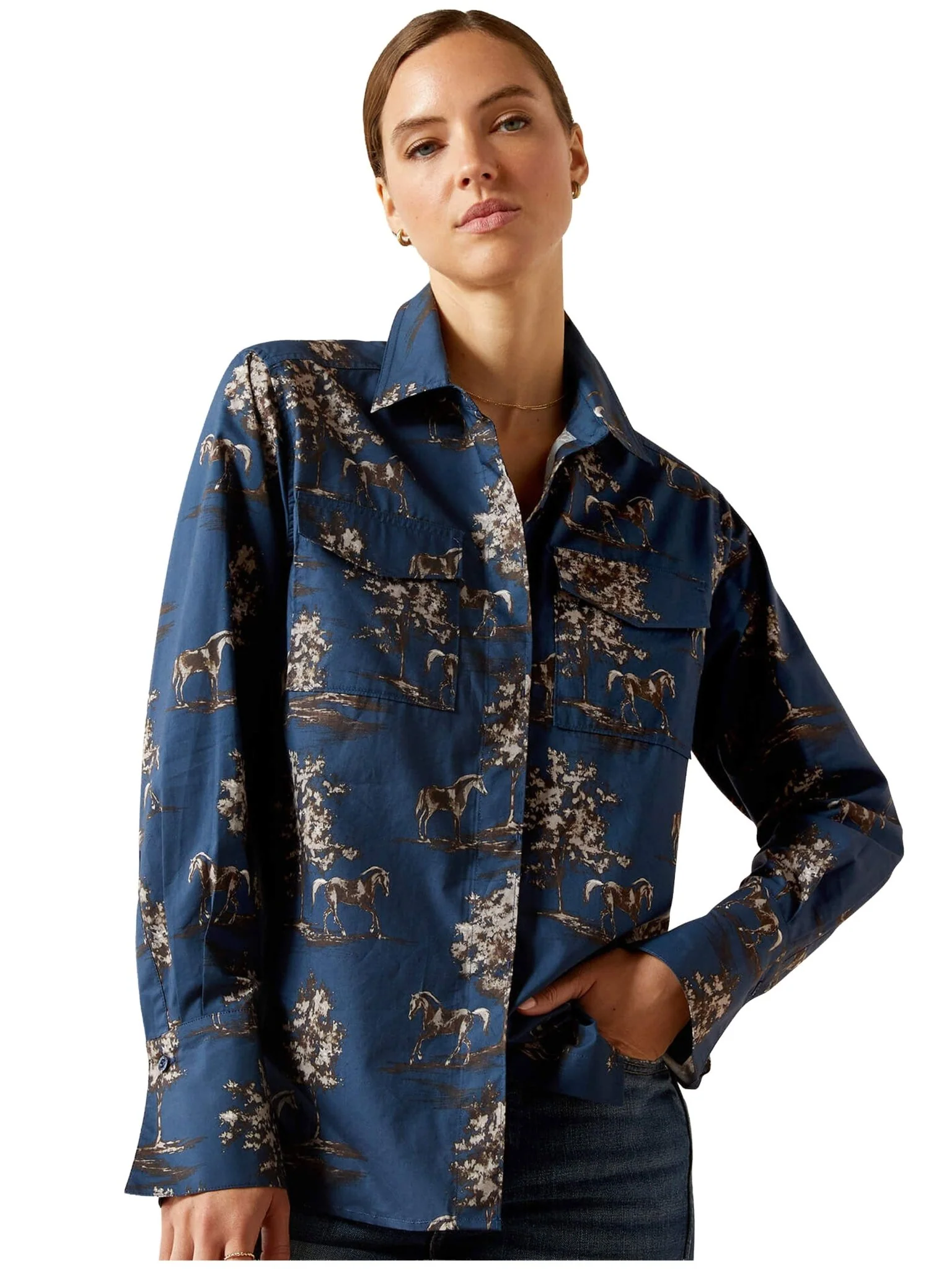 Ariat - Wolseley Ladies Long Sleeve Shirt / womens boxy fit shirt