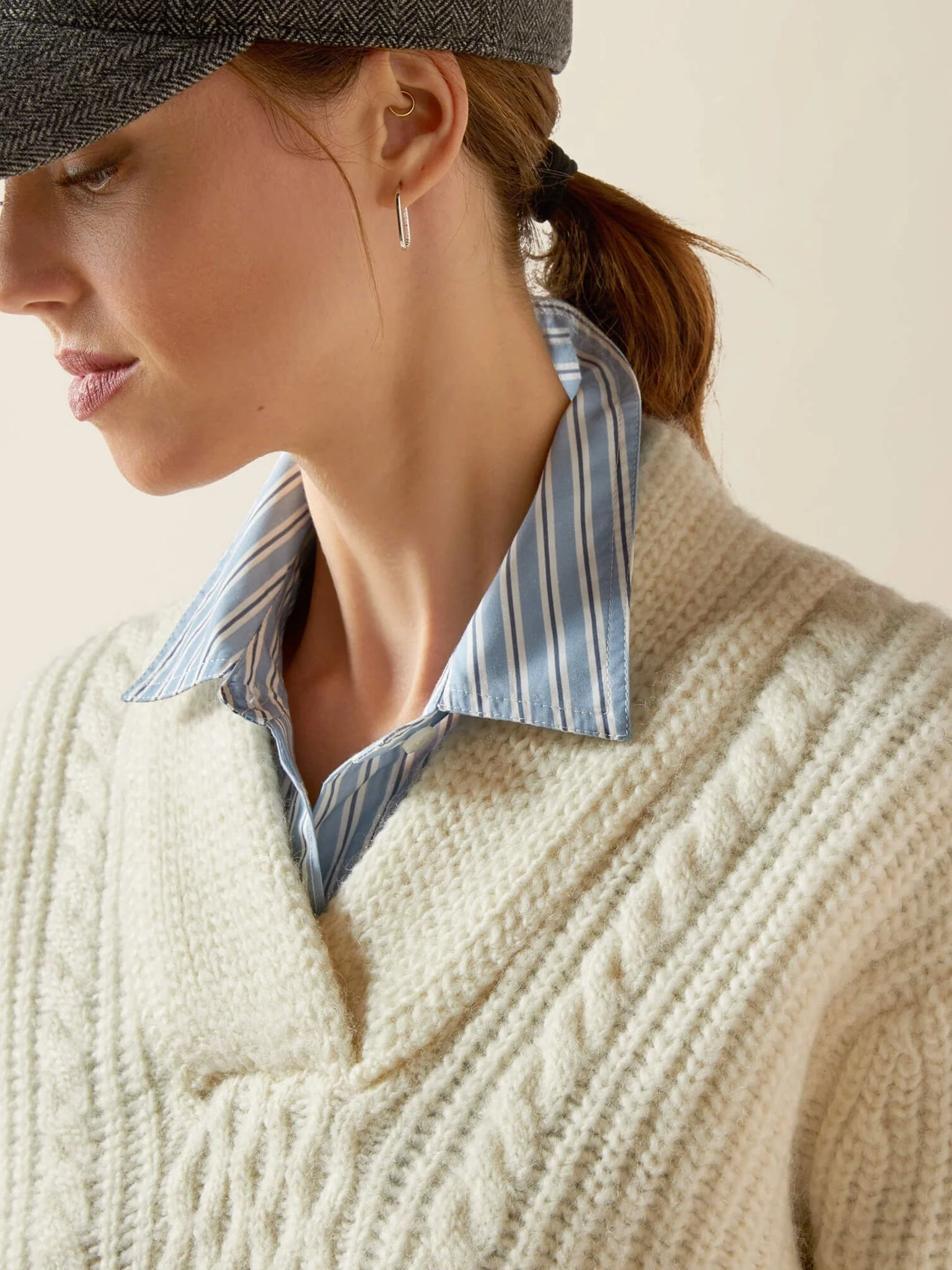 Ariat Womens Arley Sweater 100% wool - Ladies cable knit pullover / Jumper - Image 4