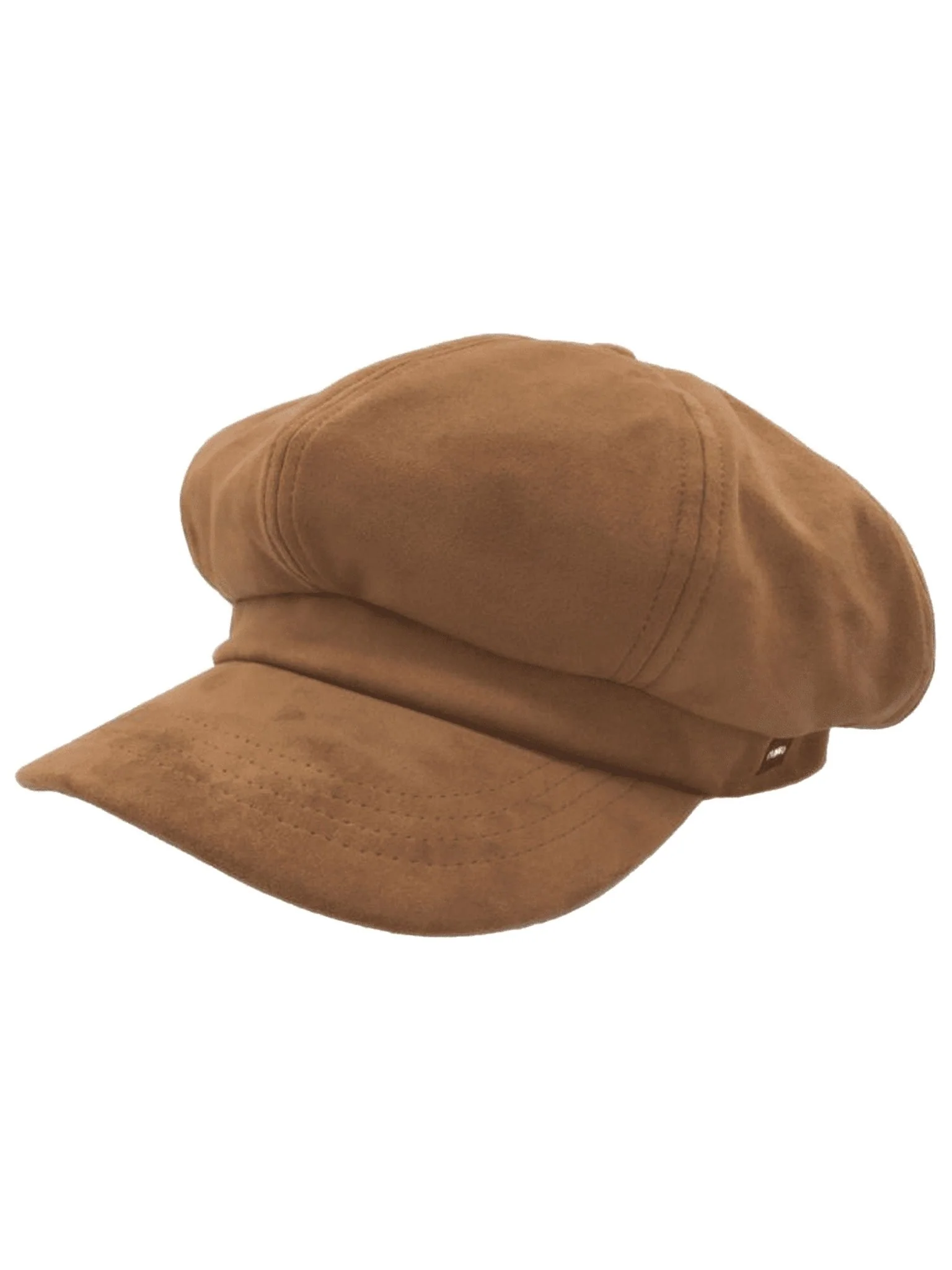 Craggi Baker Boy Hat Ladies Faux Suede Newsboy Cap Camel - Image 7