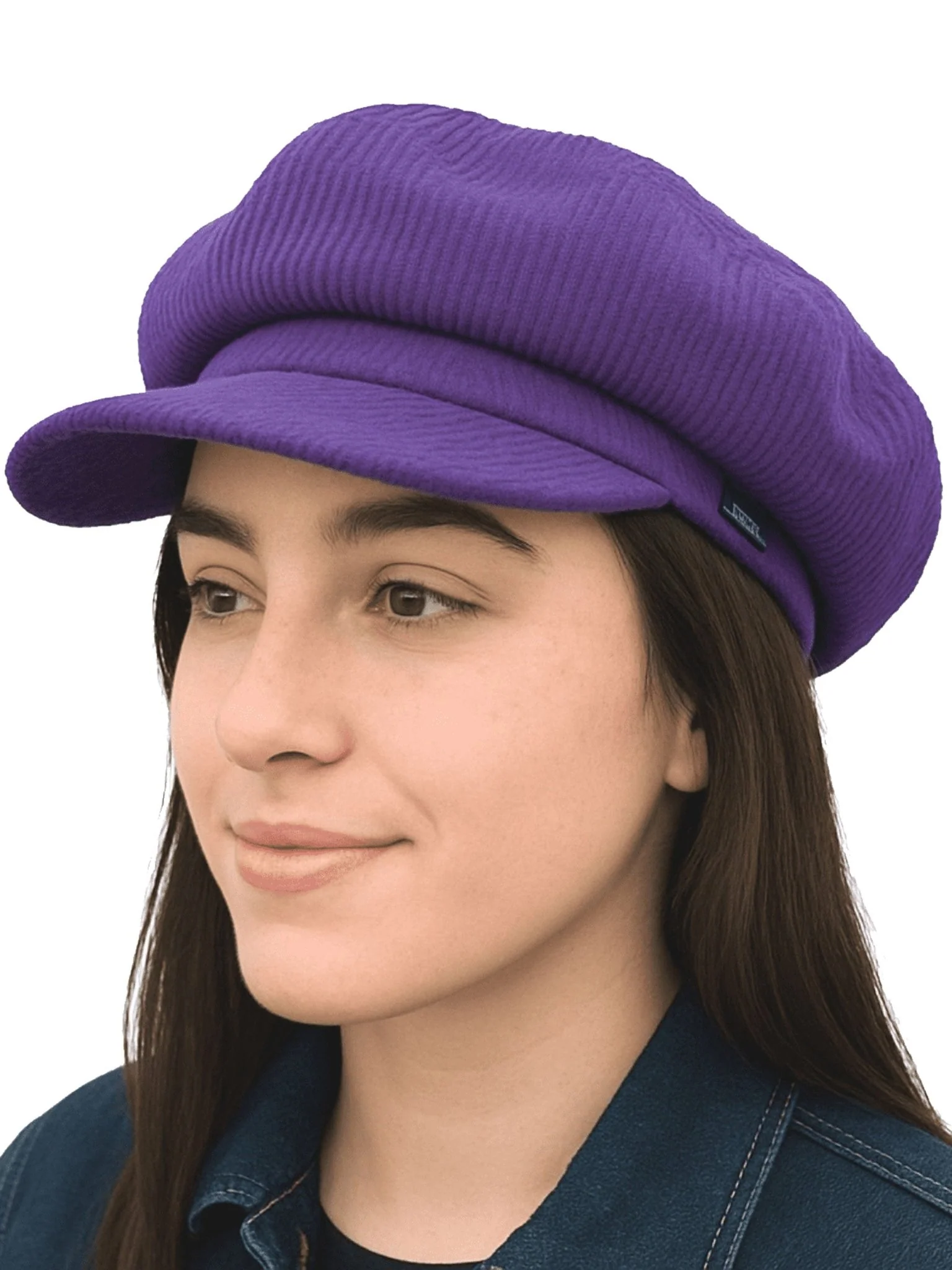 Craggi Baker boy Hat Purple Cord Newsboy peaky Cap ladies headwear - Image 6
