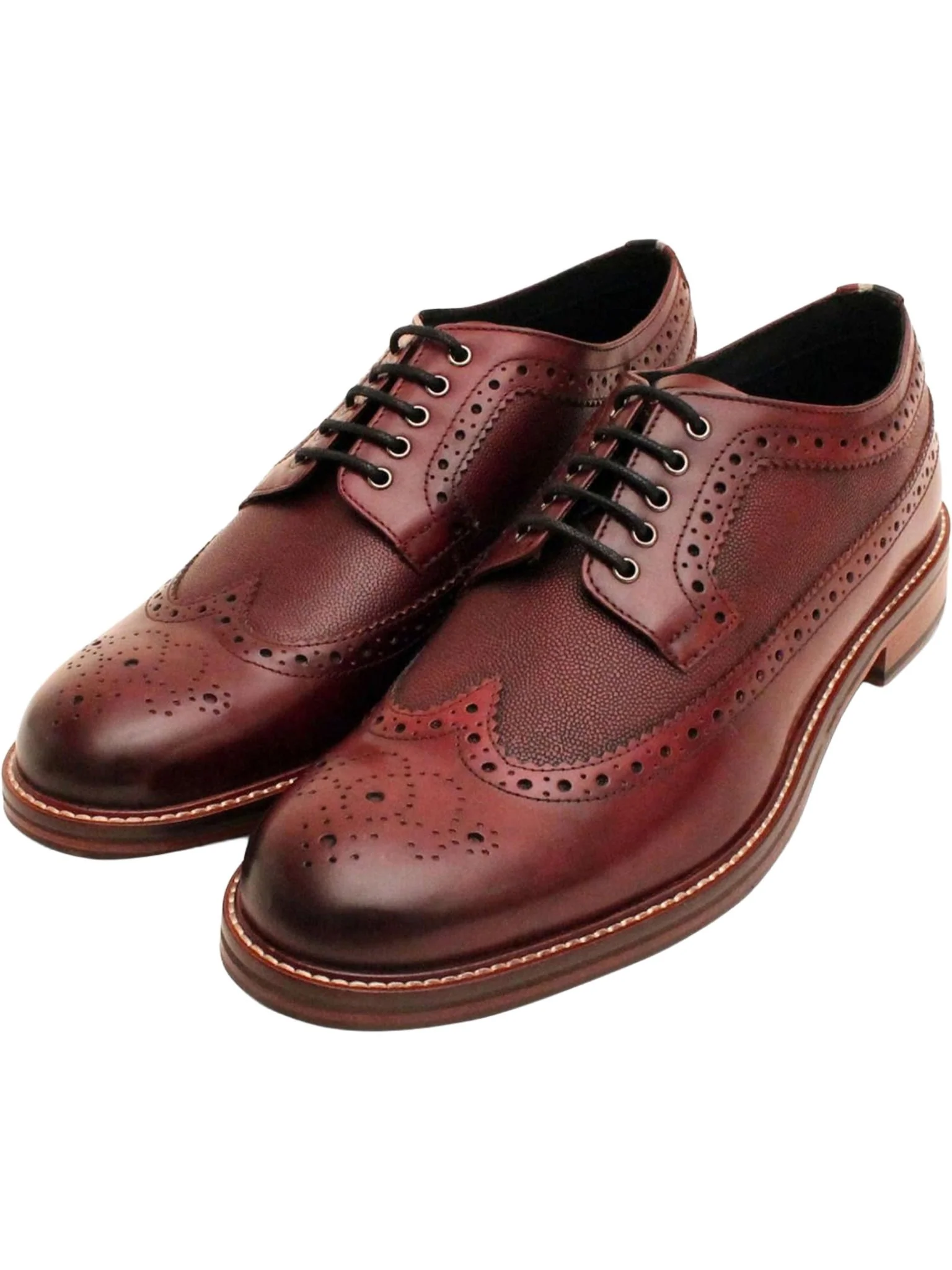 Ben Sherman Archie Mens Lace Up Brogue Shoes - Crafted Burnished Leather - Image 8