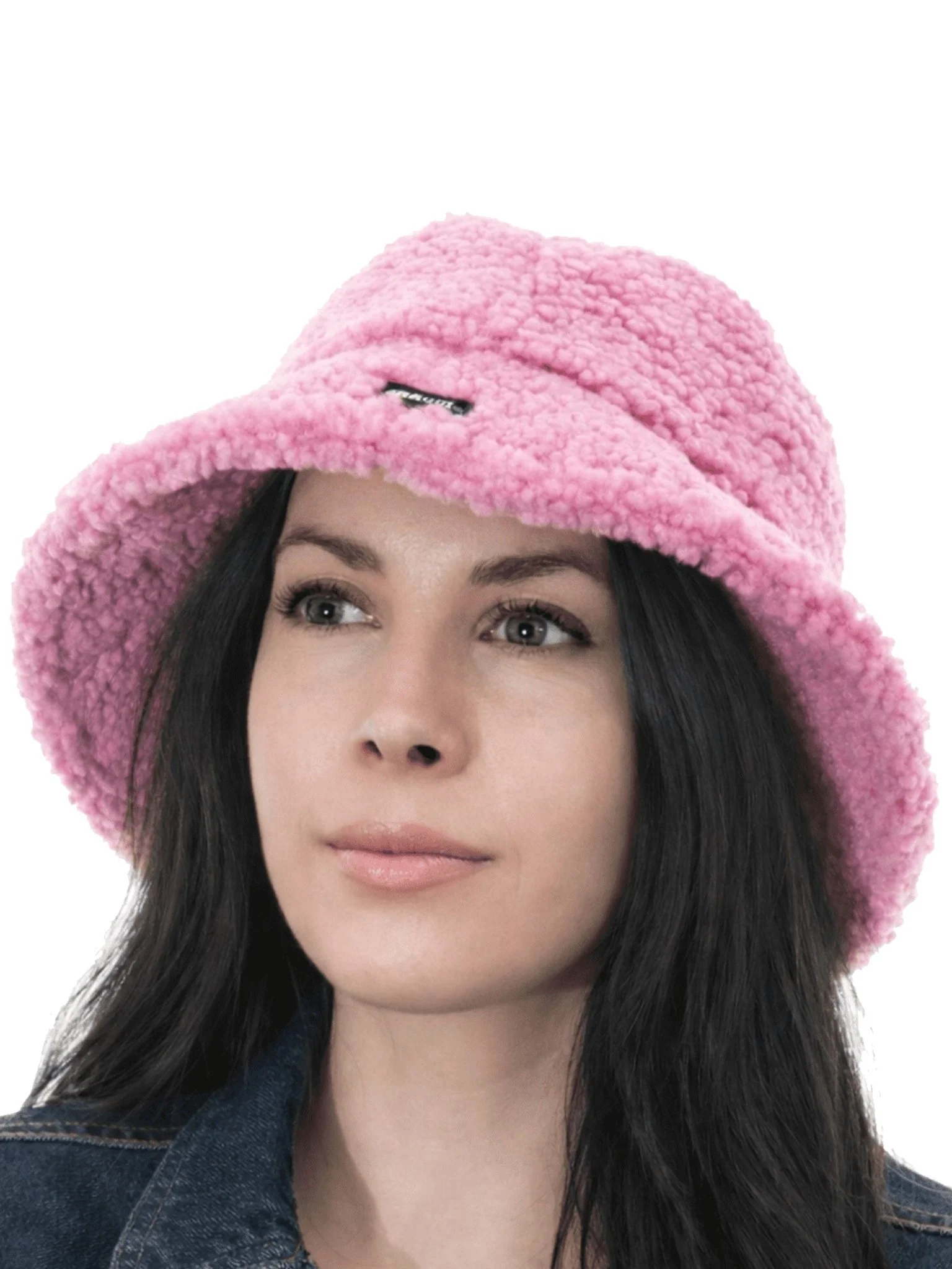 Craggi Ladies Polla Pink Bucket Hat in Pink Sherpa Borg Teddy Feel - Image 6