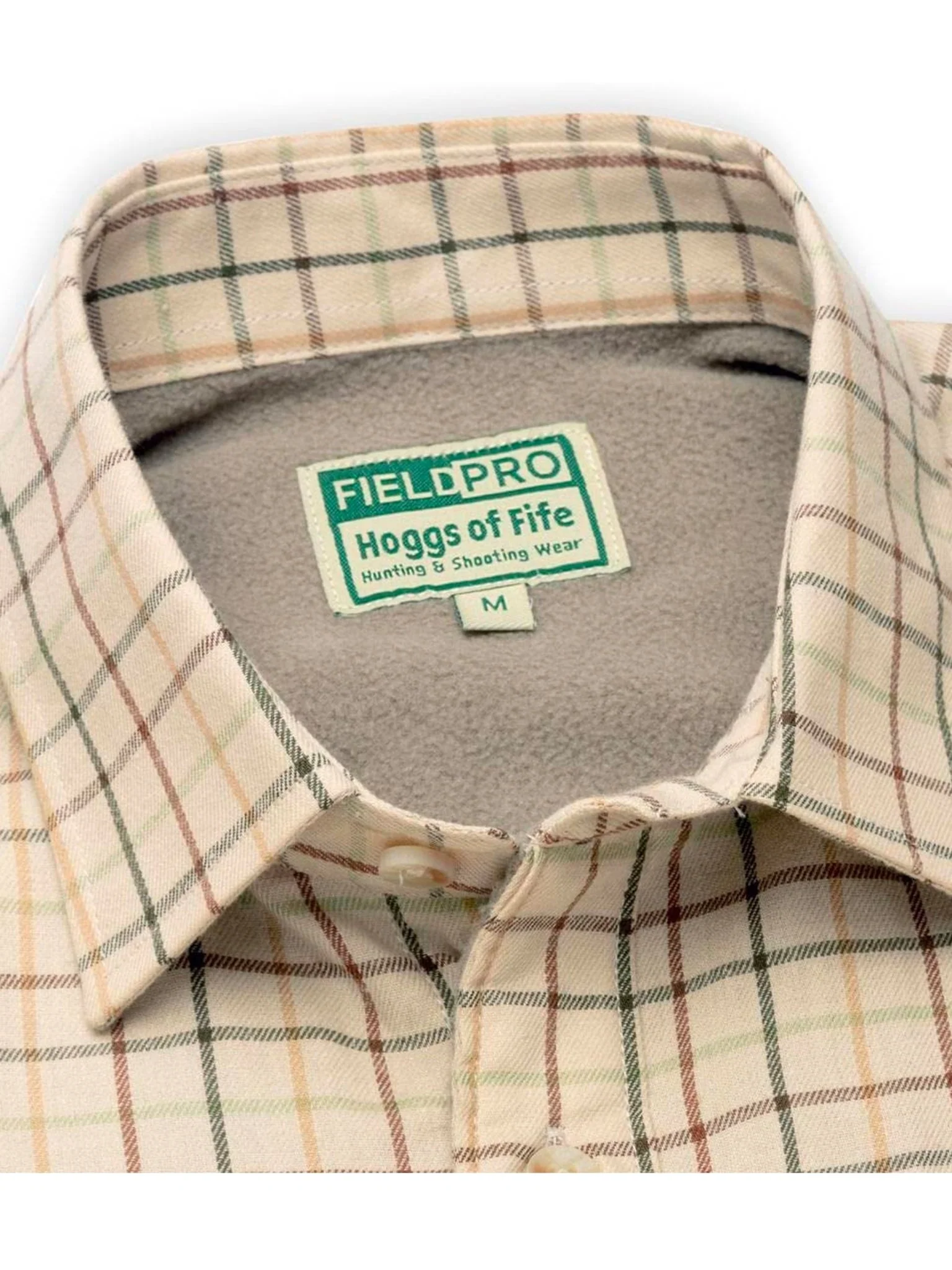 Hoggs of Fife Men Fleece Lined / Mens Shirt Long sleeve micro fleece Check Birch - Image 4