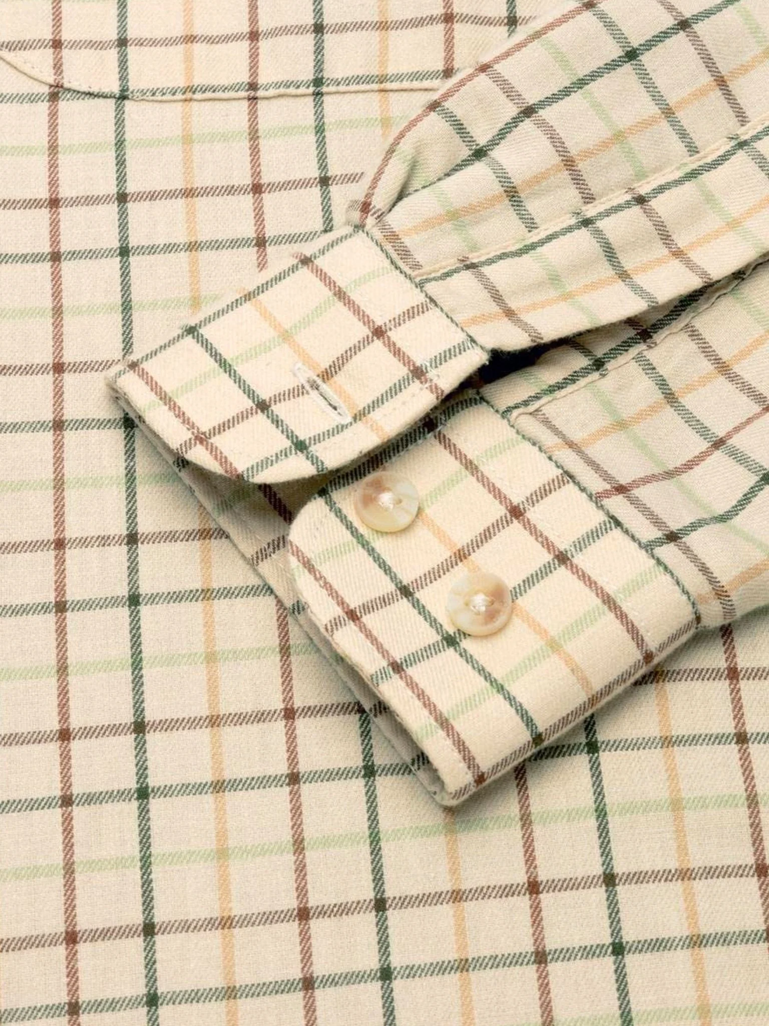 Hoggs of Fife Men Fleece Lined / Mens Shirt Long sleeve micro fleece Check Birch - Image 6