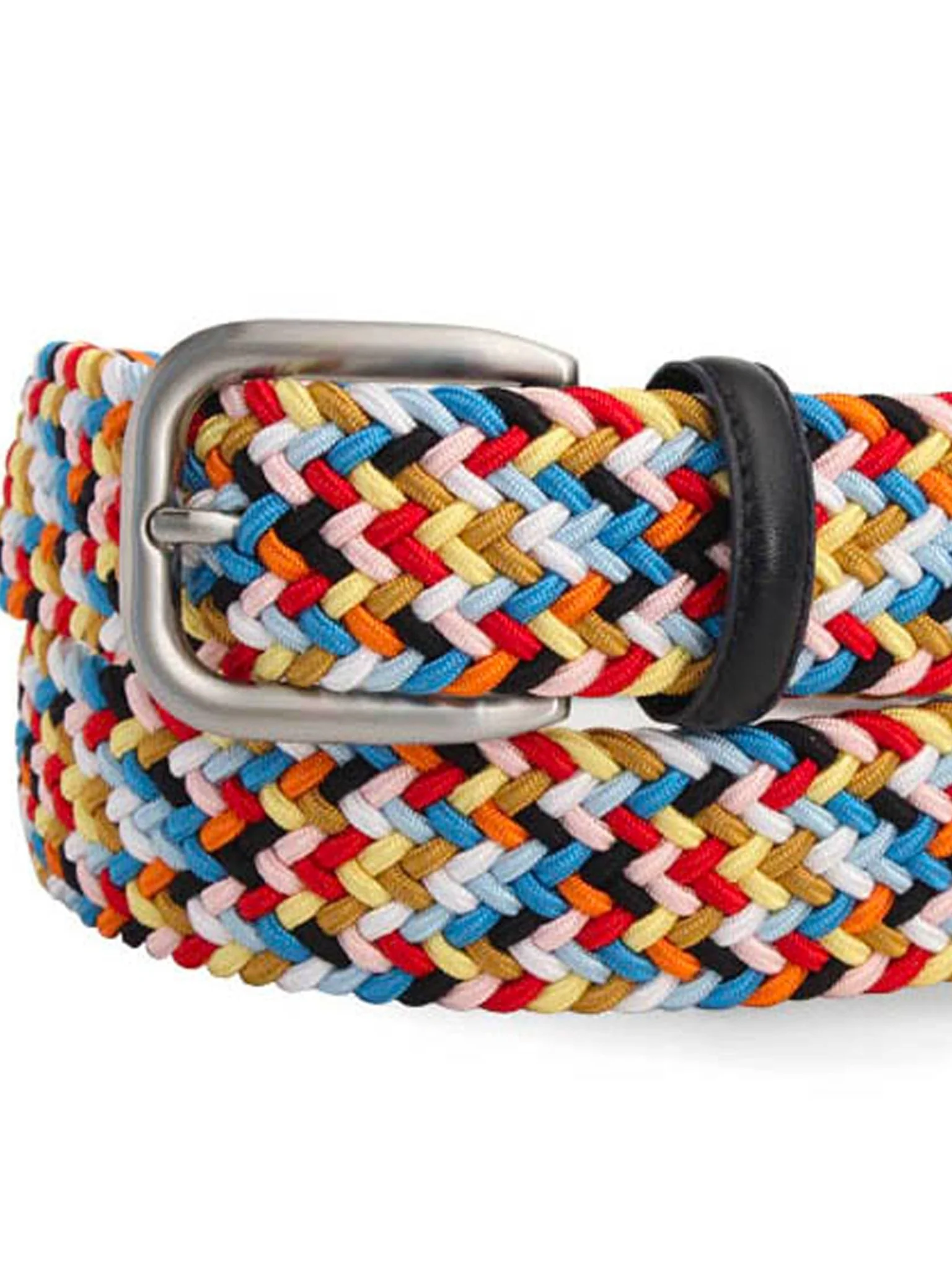 Robert Charles Belts 1005 Cotton Blend Leather Mens belt Multi - 35mm width - Made in Italy - Image 4