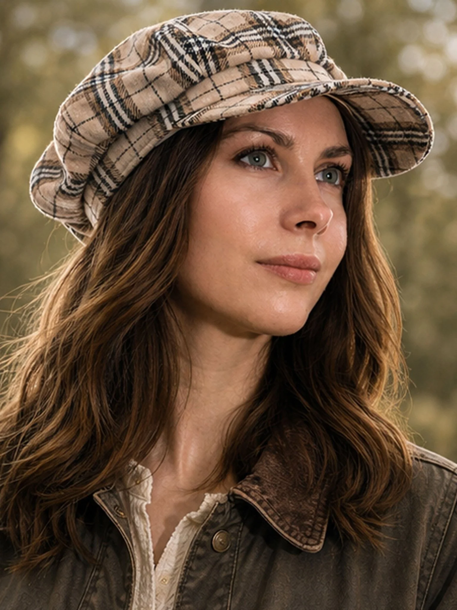 Craggi Tweed Baker Boy Hat Newsboy Cap Oatmeal Check Shelby Hats ladies