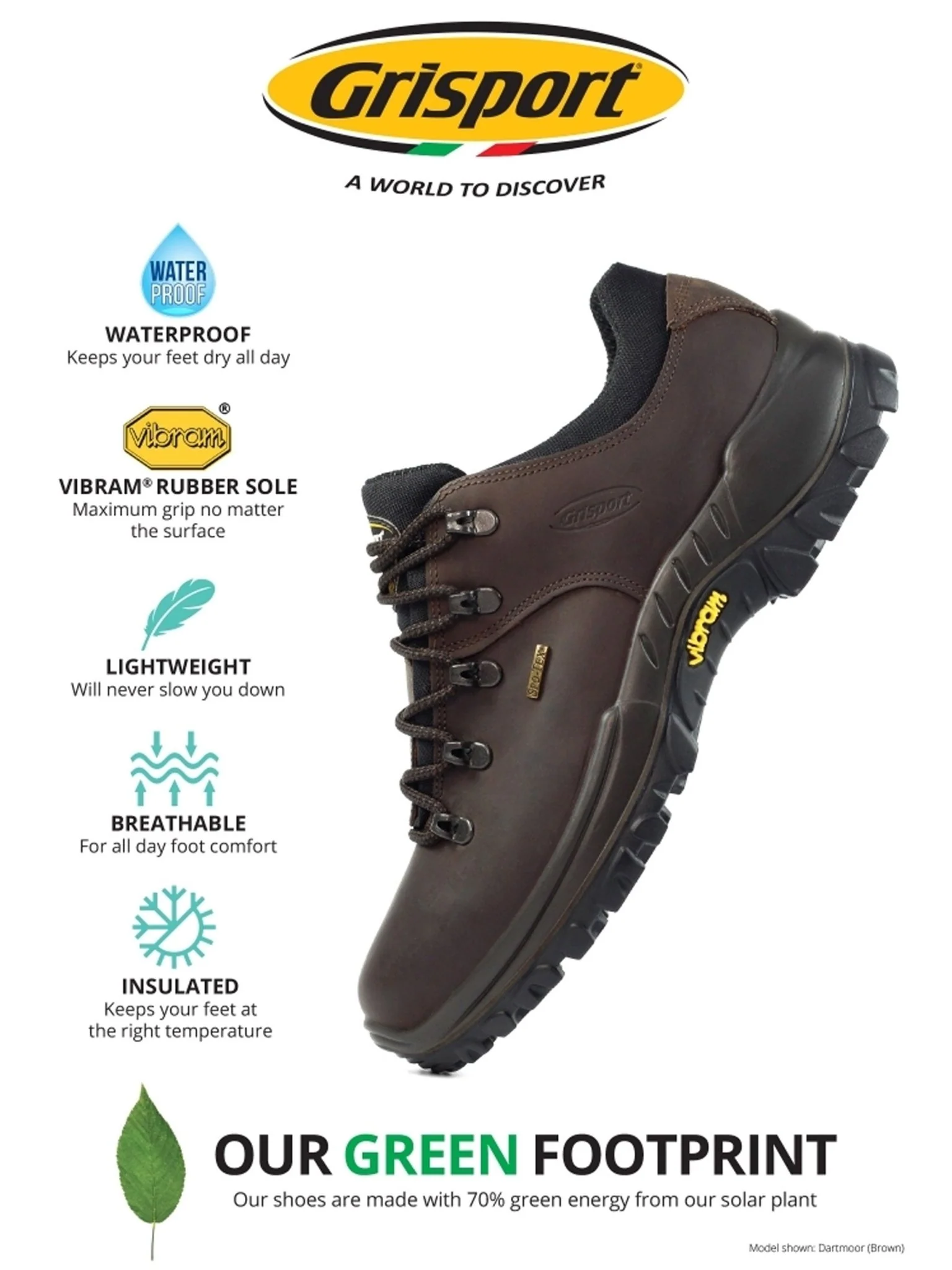 GriSport Dartmoor Waterproof Walking Shoe with Vibram sole - Image 3