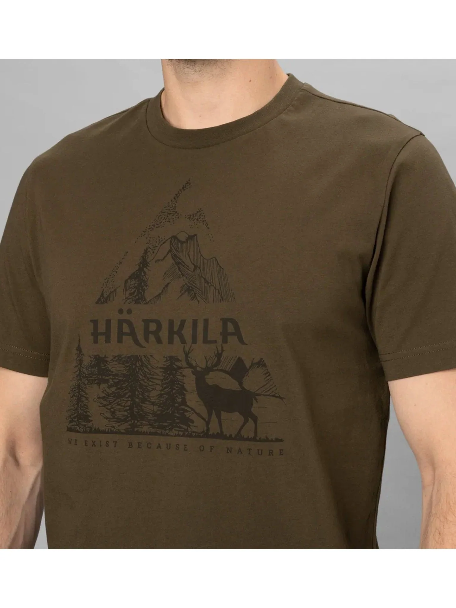 Harkila Mens Short Sleeve Tee / T-Shirt - Nature Print mens cotton t-shirt - Image 3