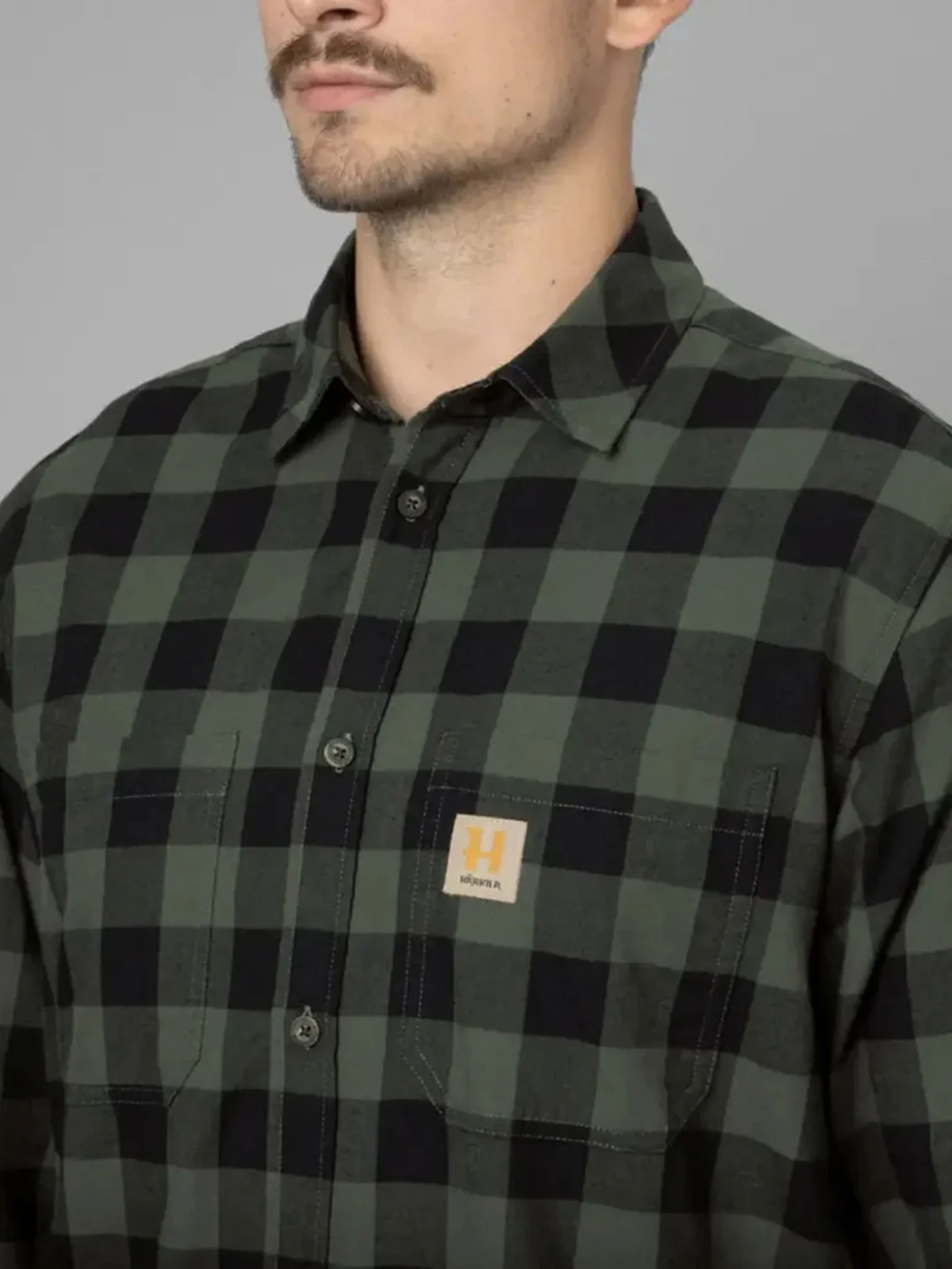 Harkila Scandinavian Long Sleeve Mens Shirt / Brushed cotton check shirts - Image 6