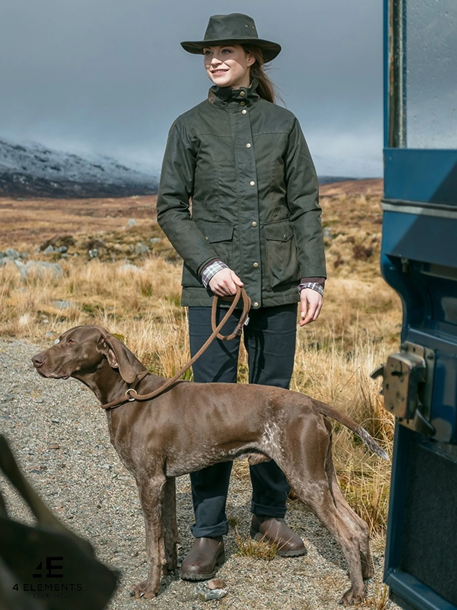 Hoggs of Fife Ladies Waterproof Wax Jacket / Caledonia Ladies Waxed Coat - Image 3