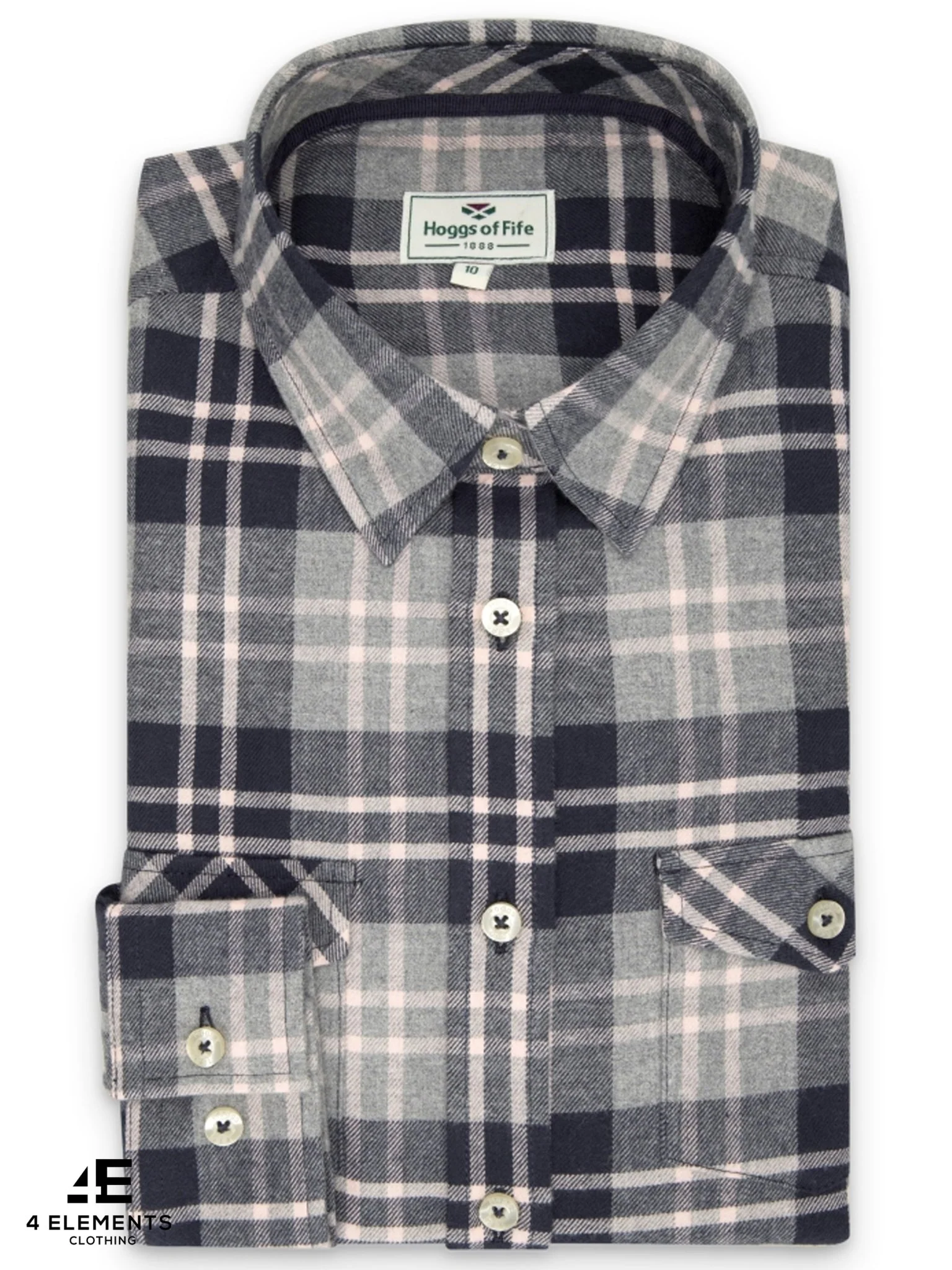 Hoggs of Fife Eilidh Ladies Long sleeve shirt / brushed flannel ladies check shirt - Image 6