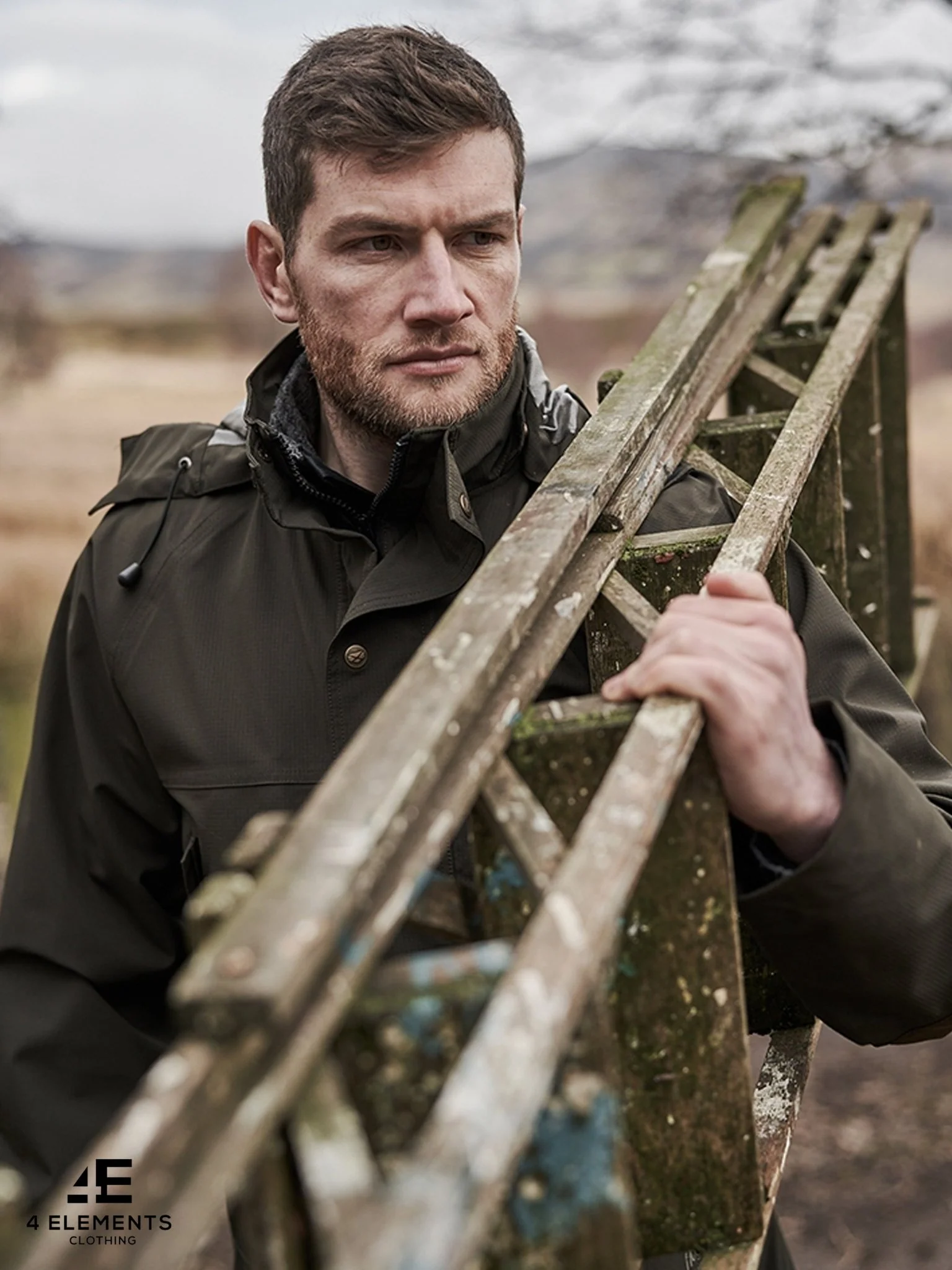 Hoggs of Fife Mens Waterproof Jacket / Green King reinforced waterproof coat - Image 4