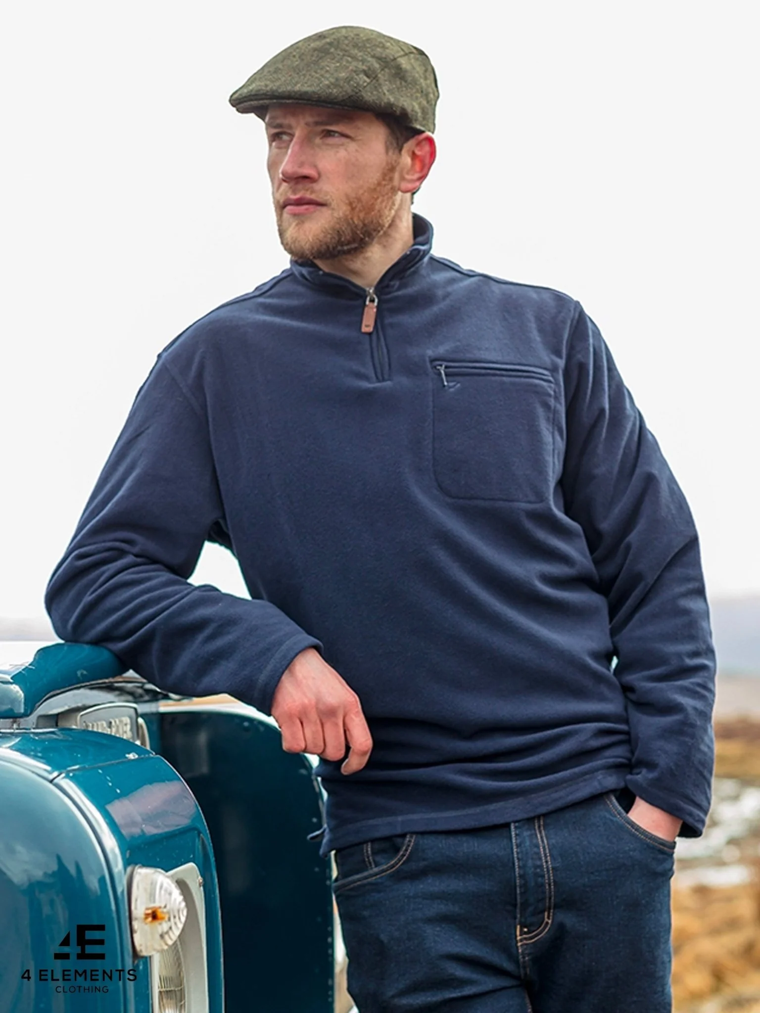 Hoggs of Fife Mens Jumper / Mens pullover Islander 1/4 Zip Micro fleece Shirt - Image 4