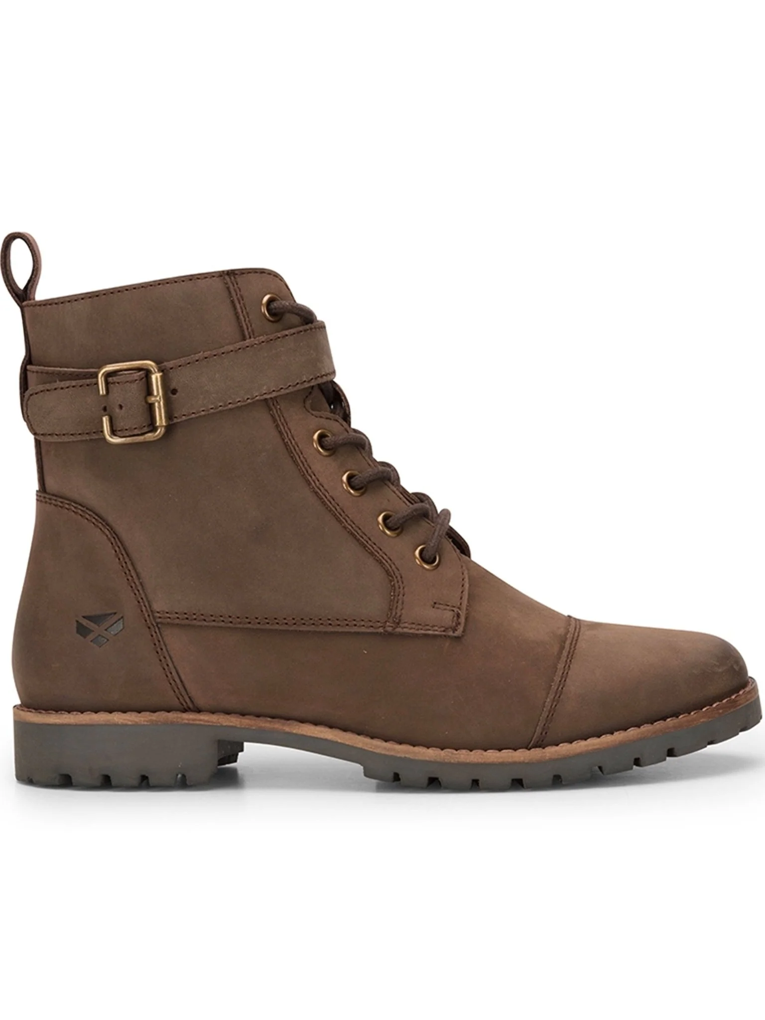 Hoggs of Fife - Ladies Bridle Buckle Leather Boot with medial zip entry