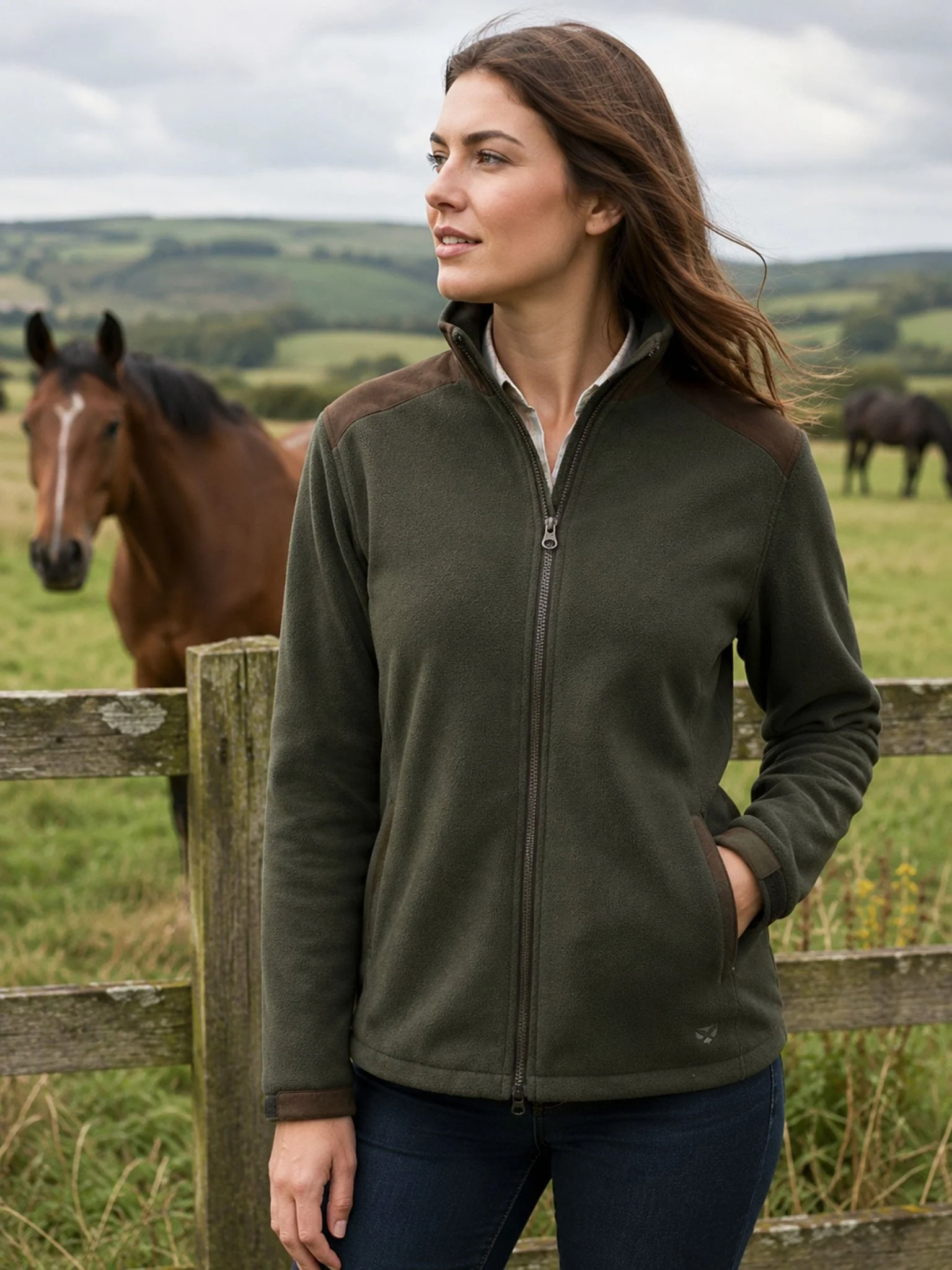 Hoggs of Fife Ladies Waterproof Fleece Jacket, womens Carrbridge windproof breathable coat - Image 4