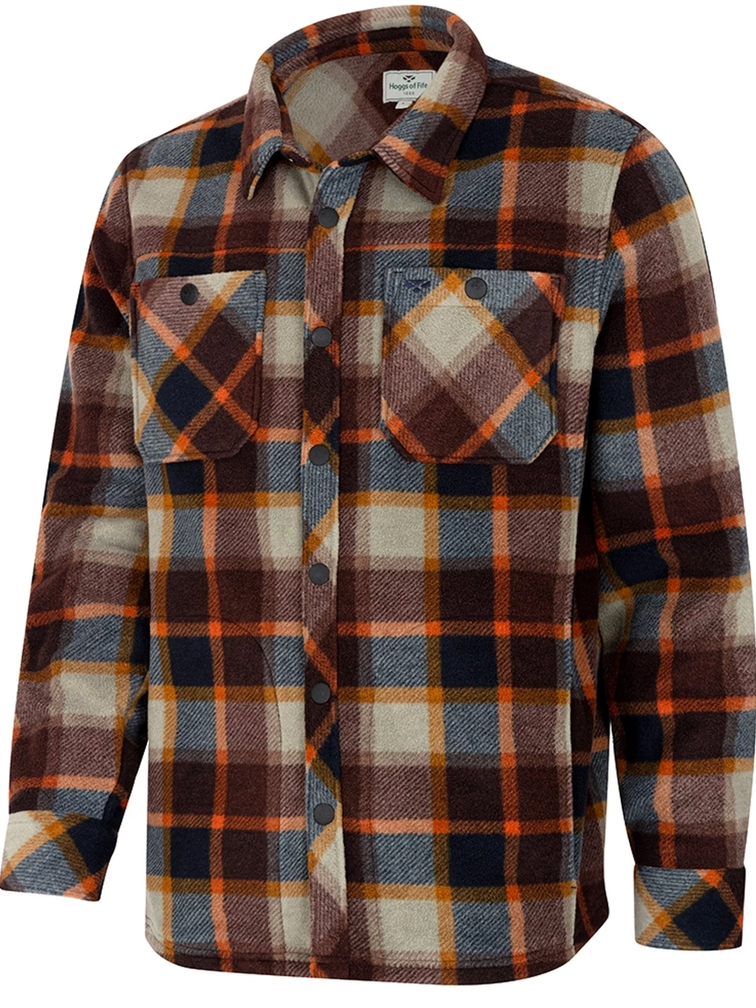 Hoggs of Fife Men Brucefield Fleece Shirt / Shacket Long Sleeve Brushed cotton