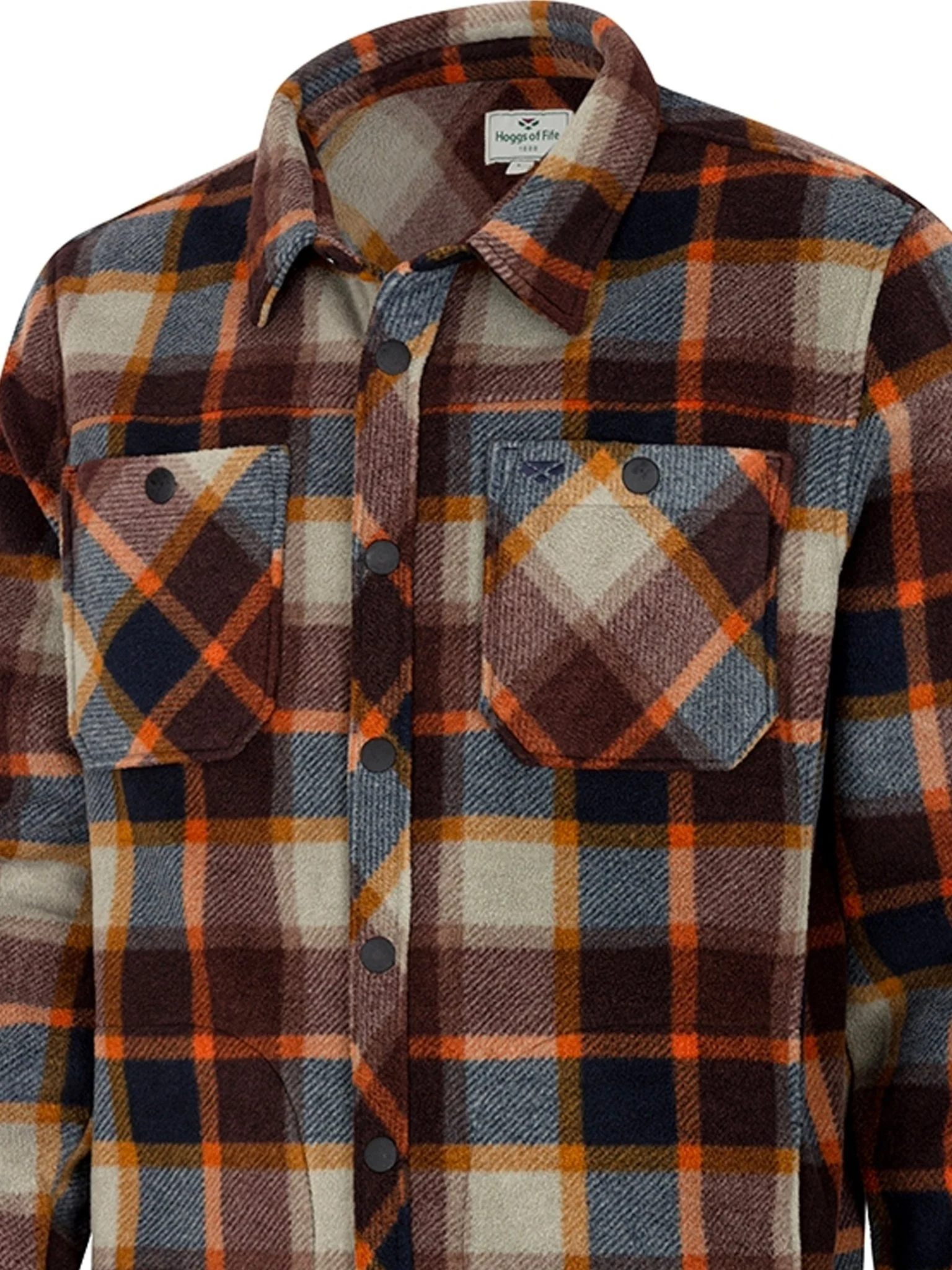 Hoggs of Fife Men Brucefield Fleece Shirt / Shacket Long Sleeve Brushed cotton - Image 4