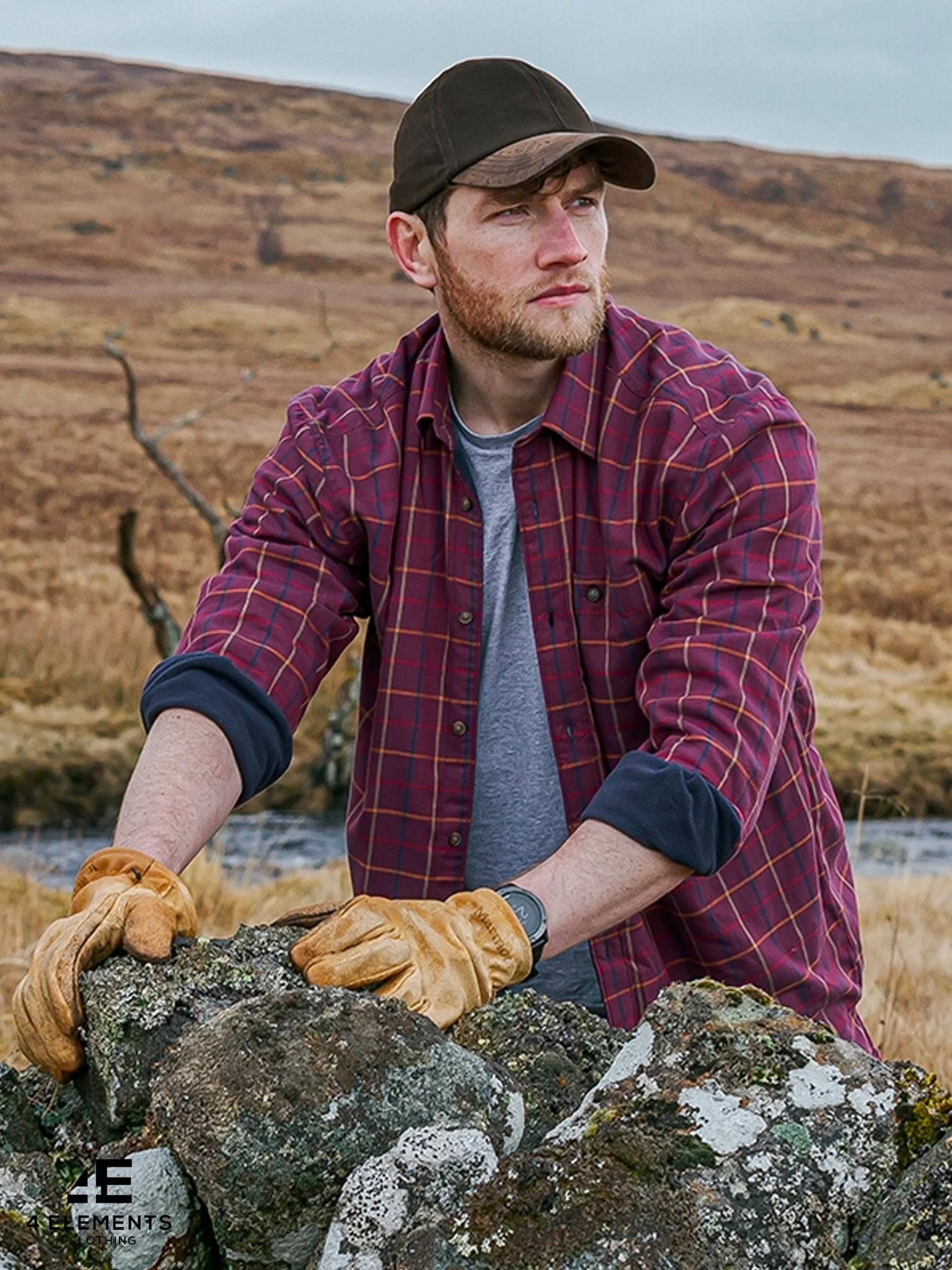 Hoggs of Fife Men Sleeve lined Shirt, Long sleeve Micro Fleece Lined - Boxwood - Image 4