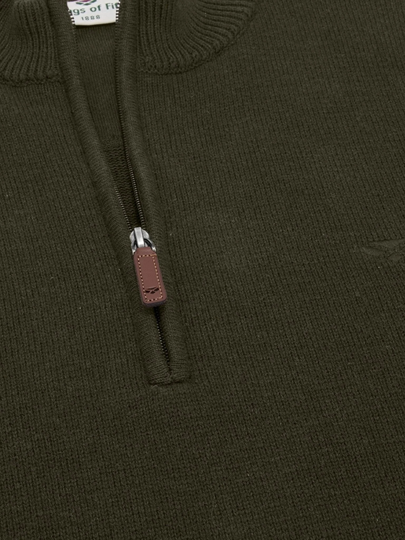 Hoggs of Fife Mens Falkirk 1/4 Zip mens Pullover / mens Jumper 100% Cotton - Image 6