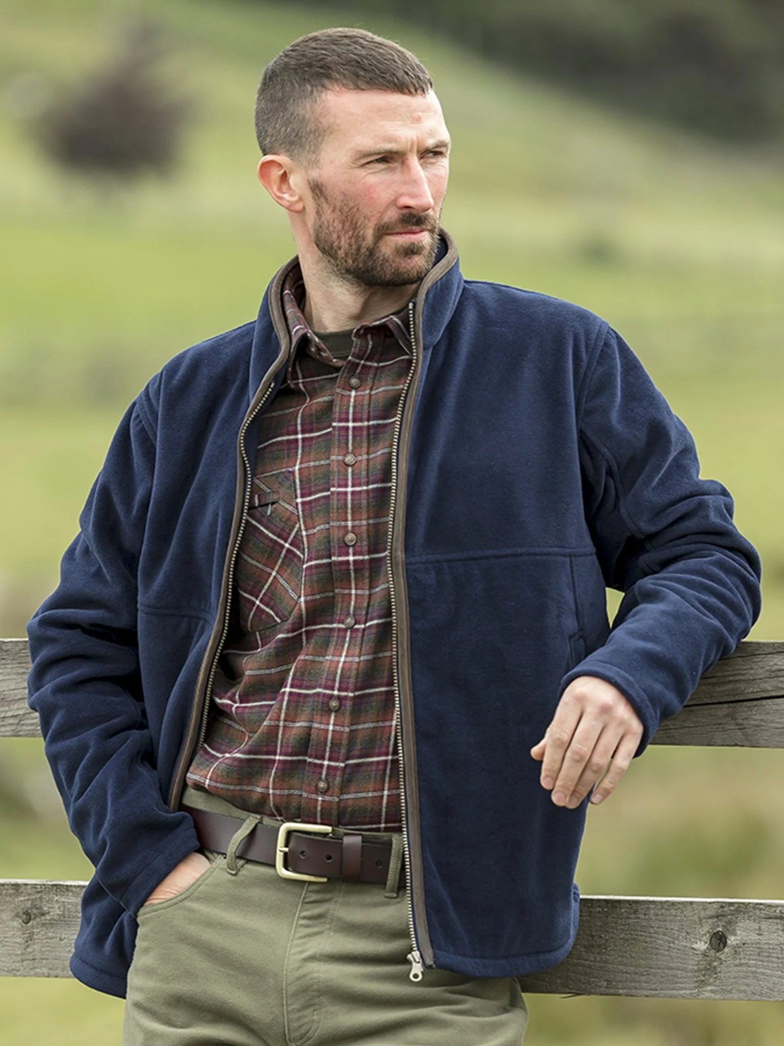 Hoggs of Fife Mens Stenton Fleece Jacket, Classic style fleece coat - Image 4