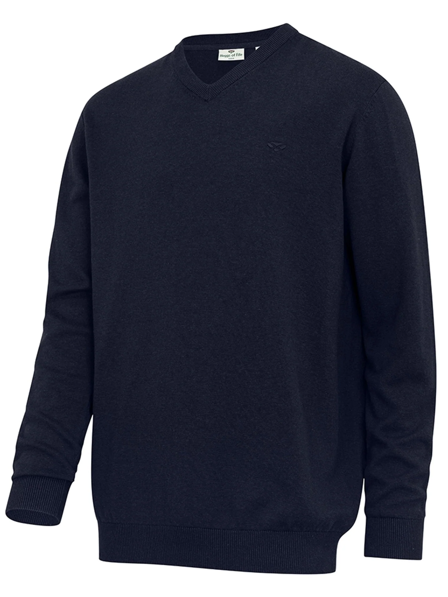 Hoggs of Fife Stirling II V Neck Mens Jumper 100% cotton Mens Pullover Long Sleeve - Image 2