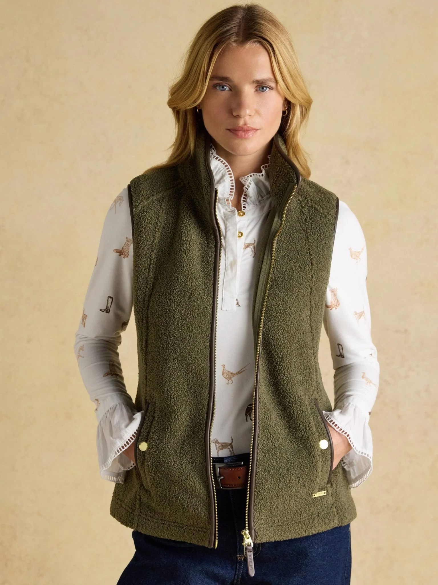 Joules Borg Heritage Fleece Womens Gilet - Ladies waistcoat / bodywarmer - Image 4