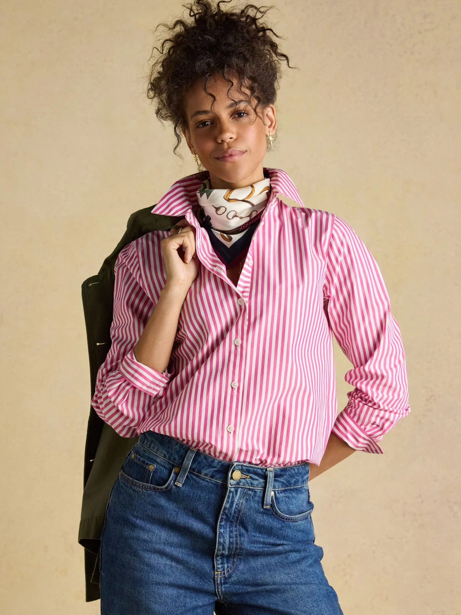 Joules Classic Poplin Shirt for ladies – Womens Long Sleeve Cotton Button-Up blouse - Image 3