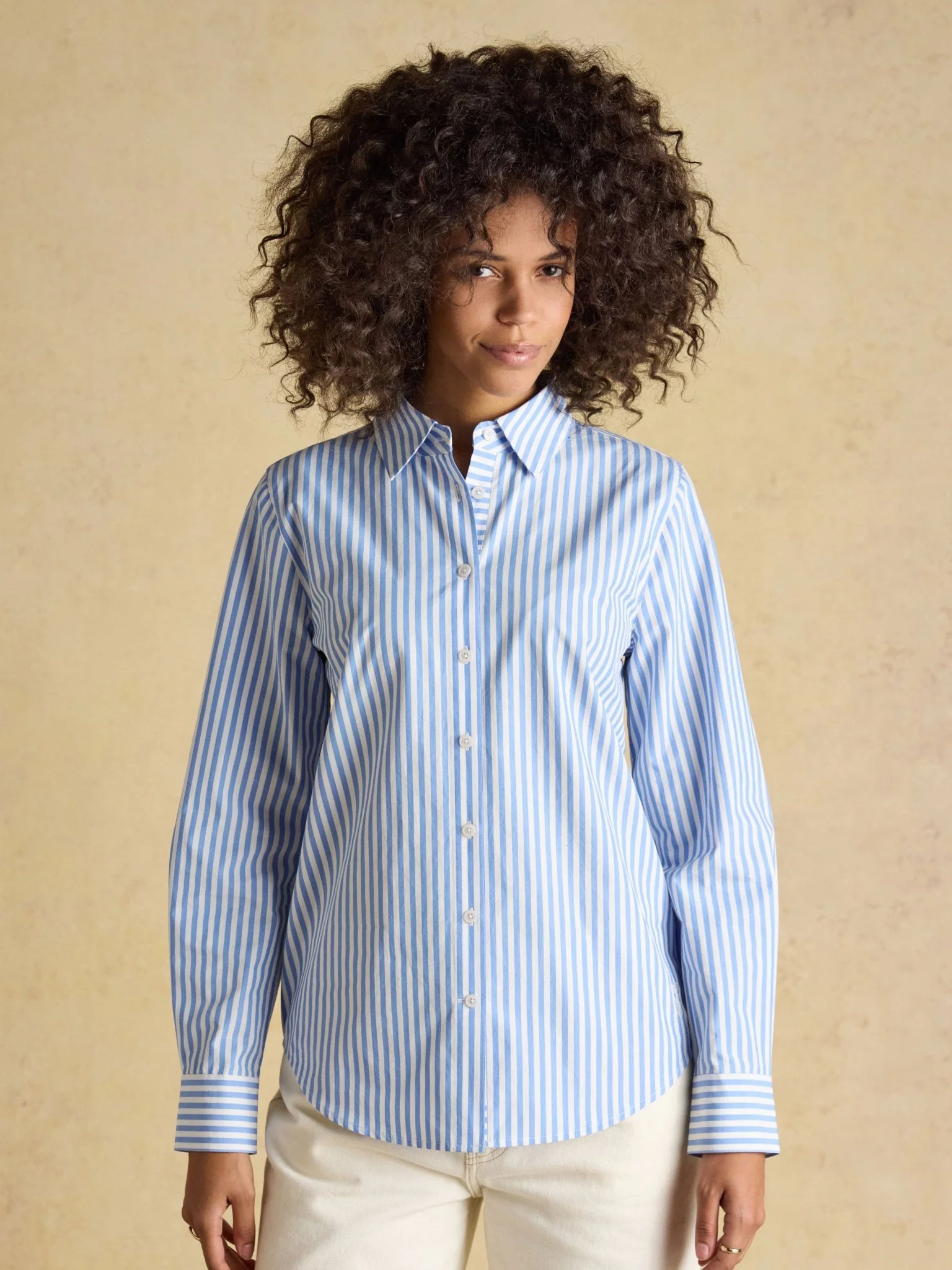 Joules Classic Poplin Shirt for ladies – Womens Long Sleeve Cotton Button-Up blouse - Image 4