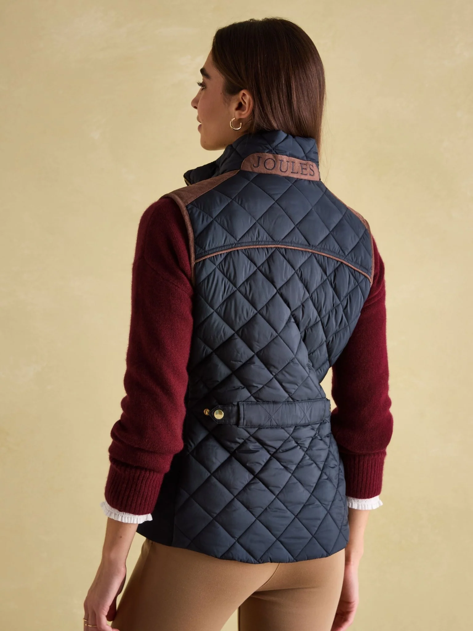 Joules - Joules Braemar Luxe Showerproof Quilted Ladies Gilet, womens waistcoat / Bodywarmer - Image 7