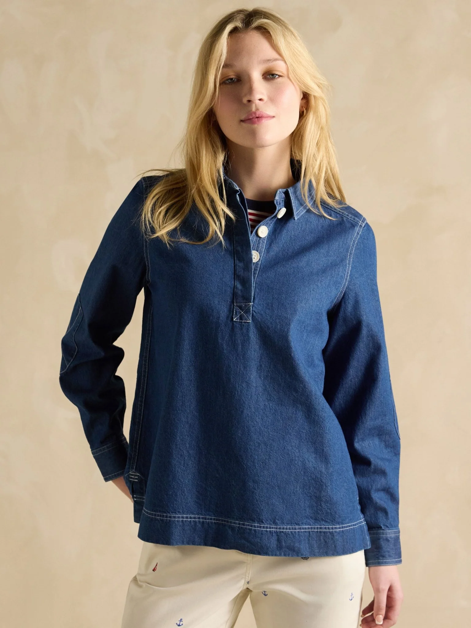 Joules - Joules Ladies Brinley Denim Deck Shirt womens relaxed fit shirt - Image 5