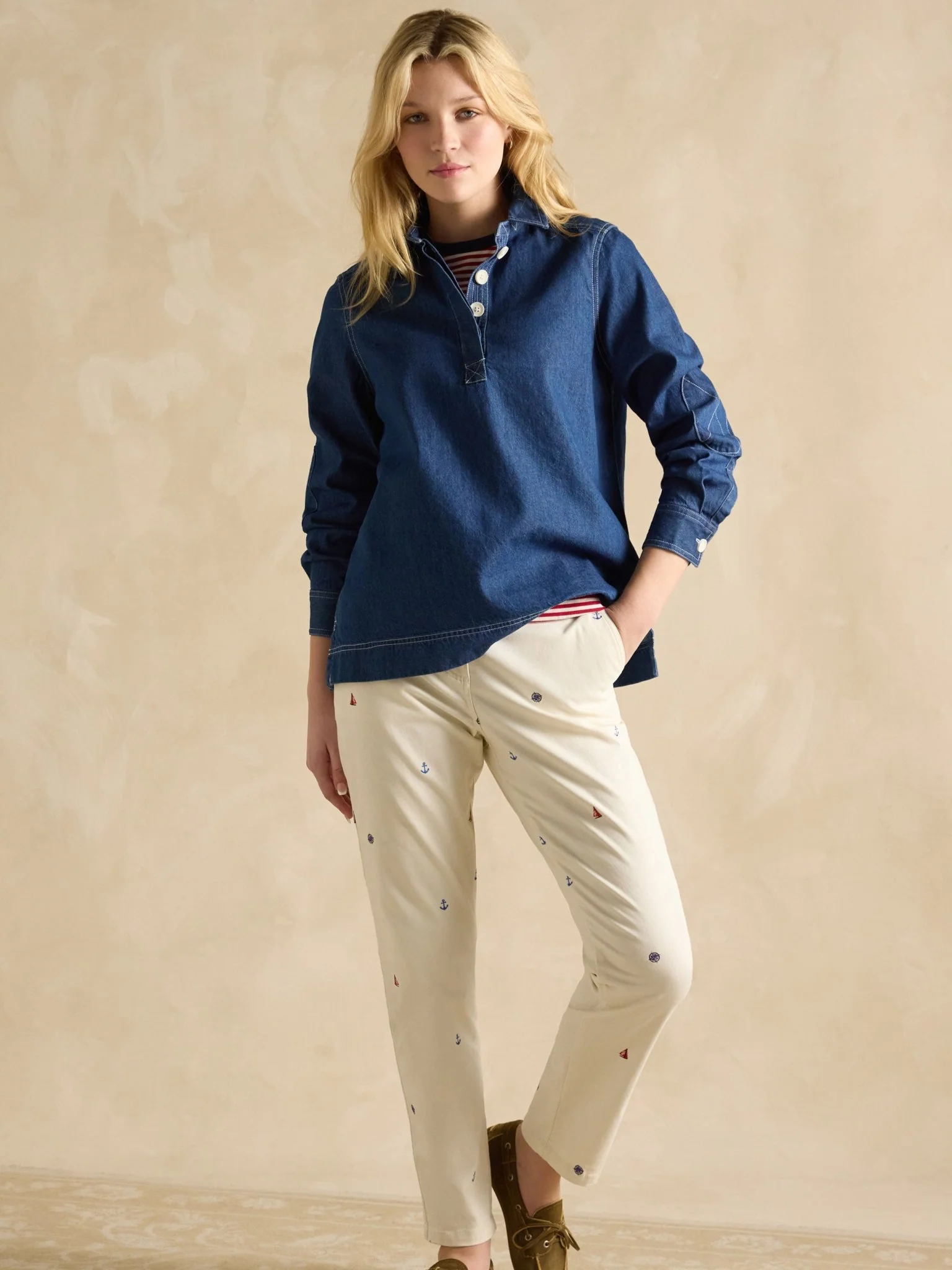 Joules - Joules Ladies Brinley Denim Deck Shirt womens relaxed fit shirt - Image 7