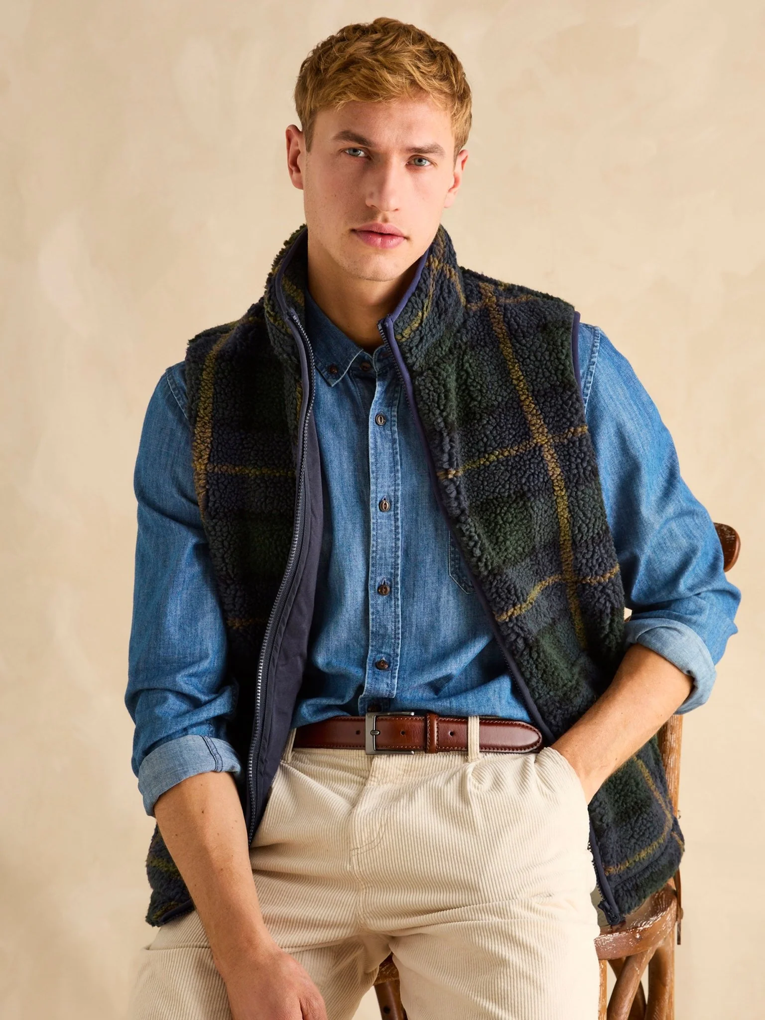 Joules - Joules Otis Borg Fleece Mens Gilet / Mens waistcoat / Bodywarmer - Image 3