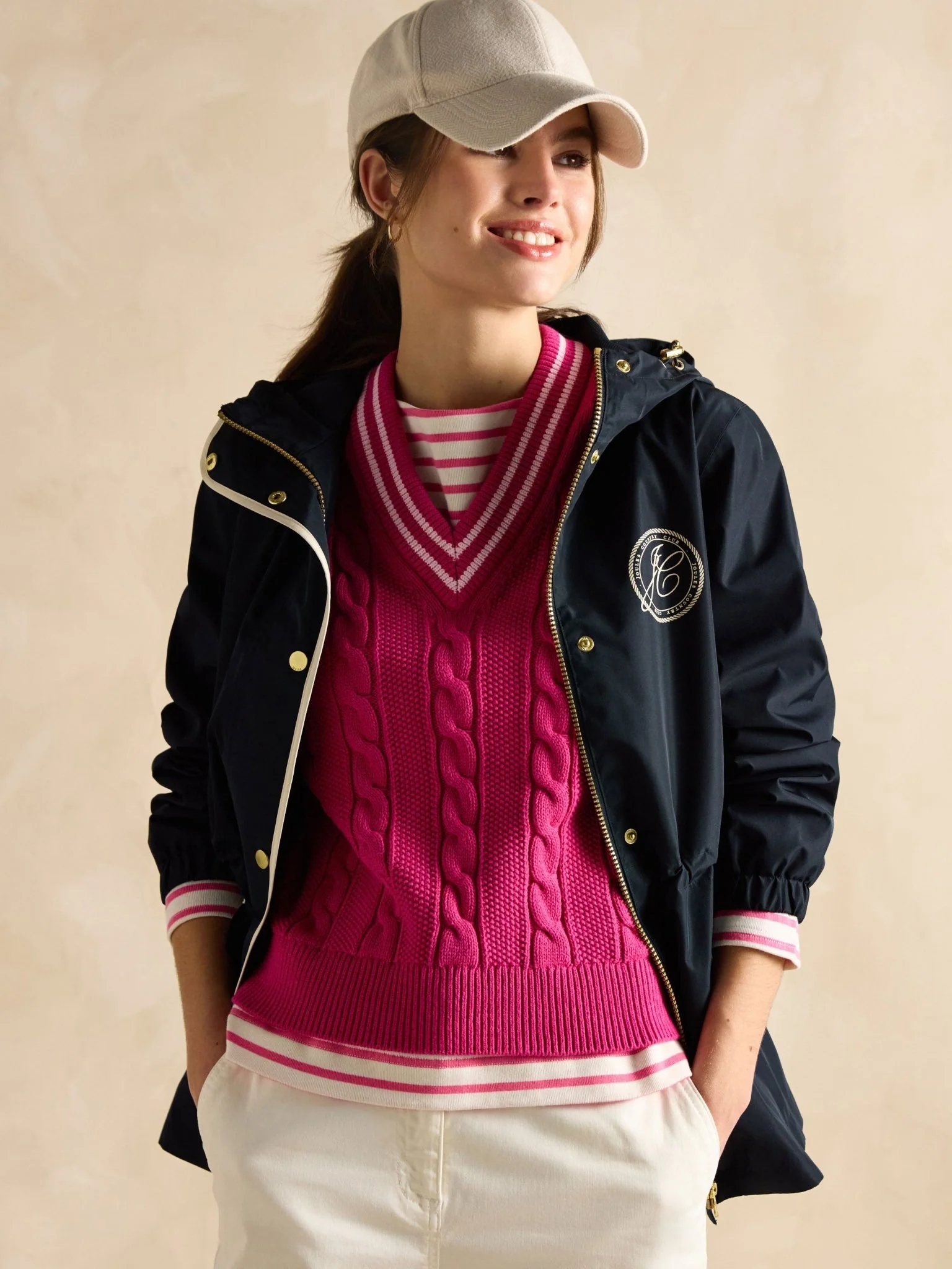 Joules - Joules Womens Holt Packable Waterproof Raincoat with Hood - Ladies - Image 4
