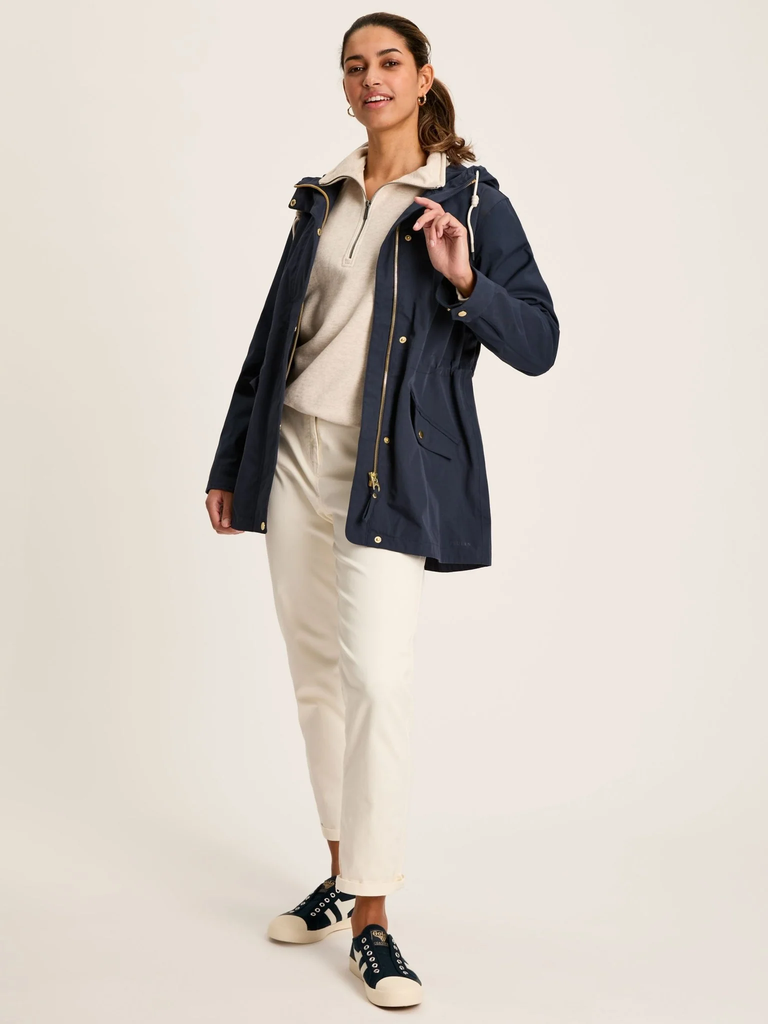 Joules - Joules Womens Portwell Waterproof Raincoat With Hood - Ladies - Image 3