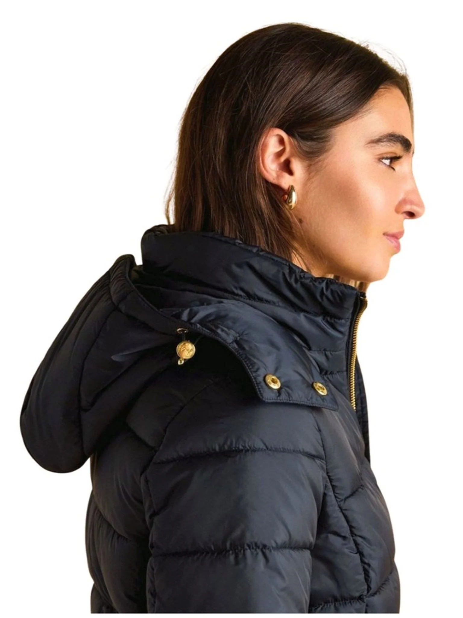 Joules - Ladies Hadlow Showerproof Padded womens Coat with Faux Fur removable Hood - Image 5