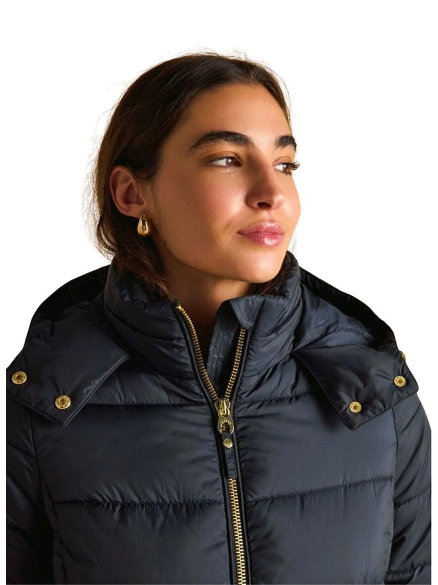 Joules - Ladies Hadlow Showerproof Padded womens Coat with Faux Fur removable Hood - Image 7
