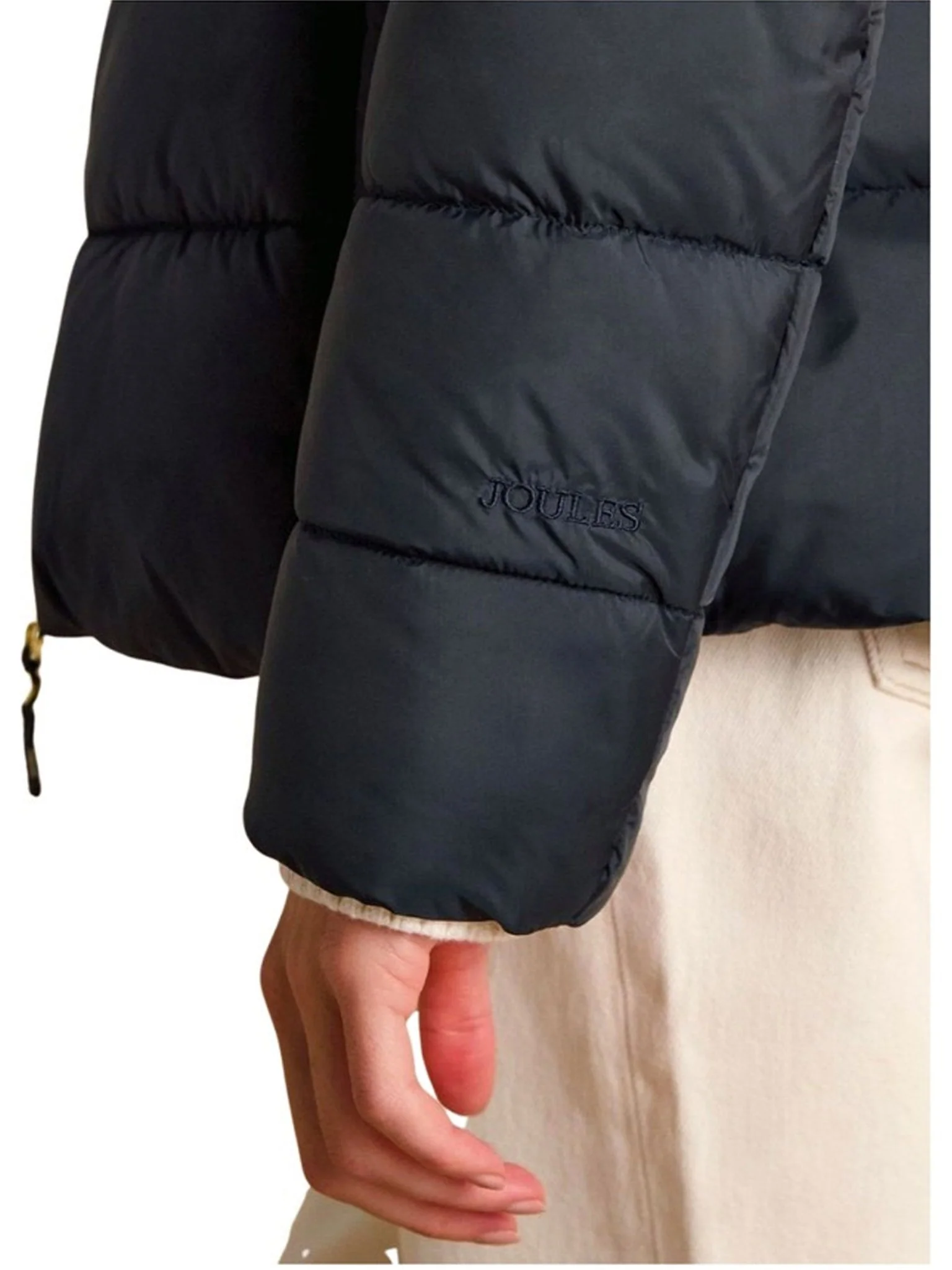 Joules - Ladies Hadlow Showerproof Padded womens Coat with Faux Fur removable Hood - Image 9