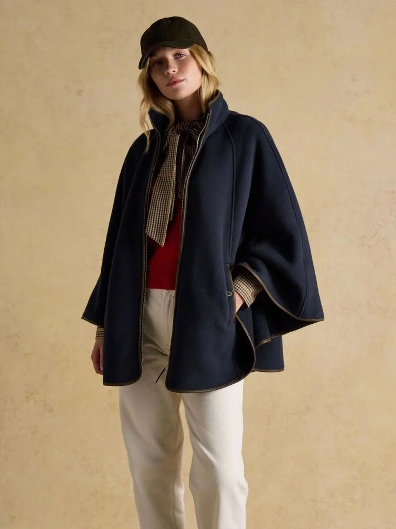 Joules - Ladies Heritage Longline cape / Womens country fleece cape - Image 10