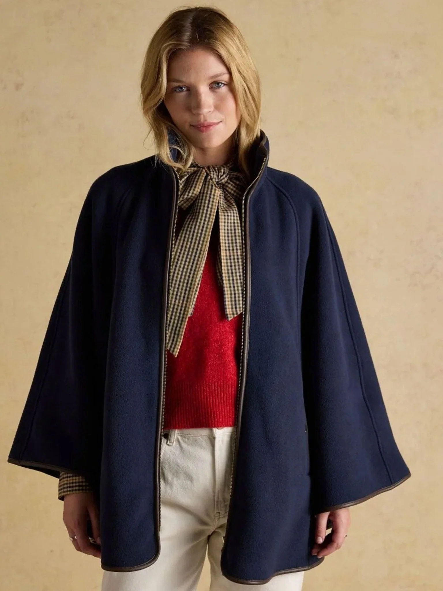 Joules - Ladies Heritage Longline cape / Womens country fleece cape - Image 3