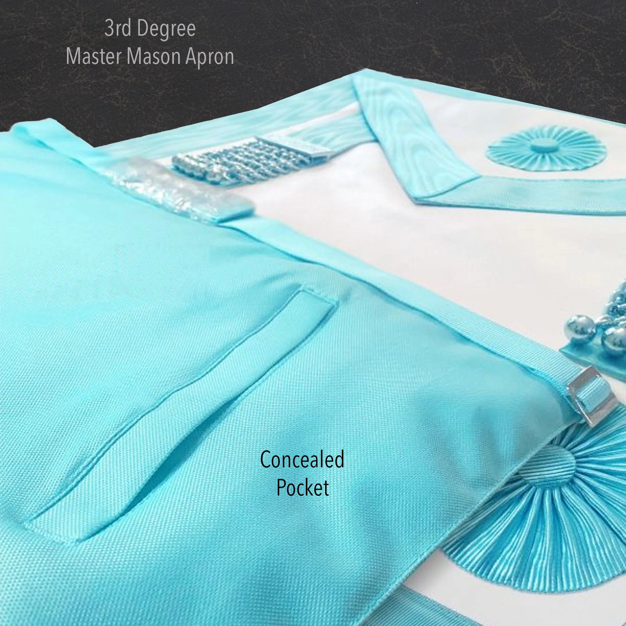 Masonic Regalia UK - Freemason Master Masons Apron - Craft Premium Lambskin Leather - 3rd Degree Master Masons Apron - Masonic Gift Accessory For Freemason Men - Image 3