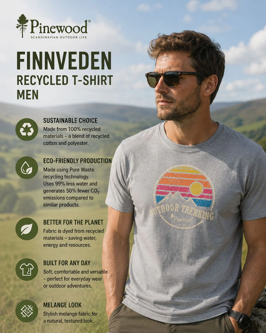 Pinewood - Finnveden Recycled T-shirt Mens short sleeve tee / t-shirt - Image 3