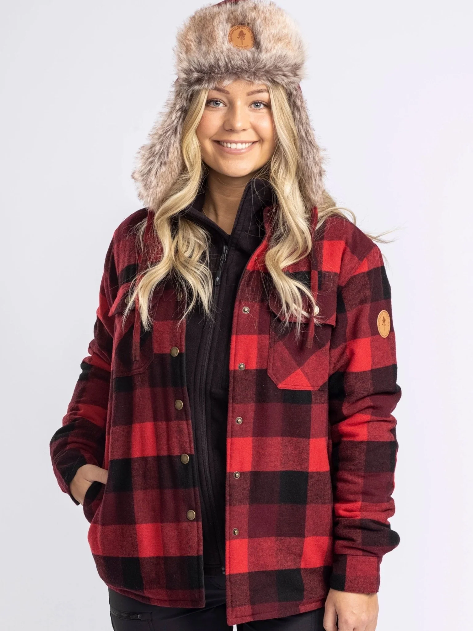 Pinewood Womens Canada Classic check shirt / ladies flannel wool mix - Image 3