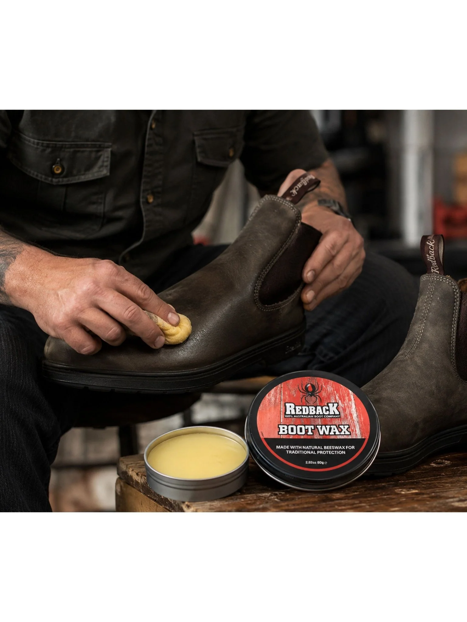 Redback - 80g Boot Wax - specially formulated bees wax and oils - Image 2