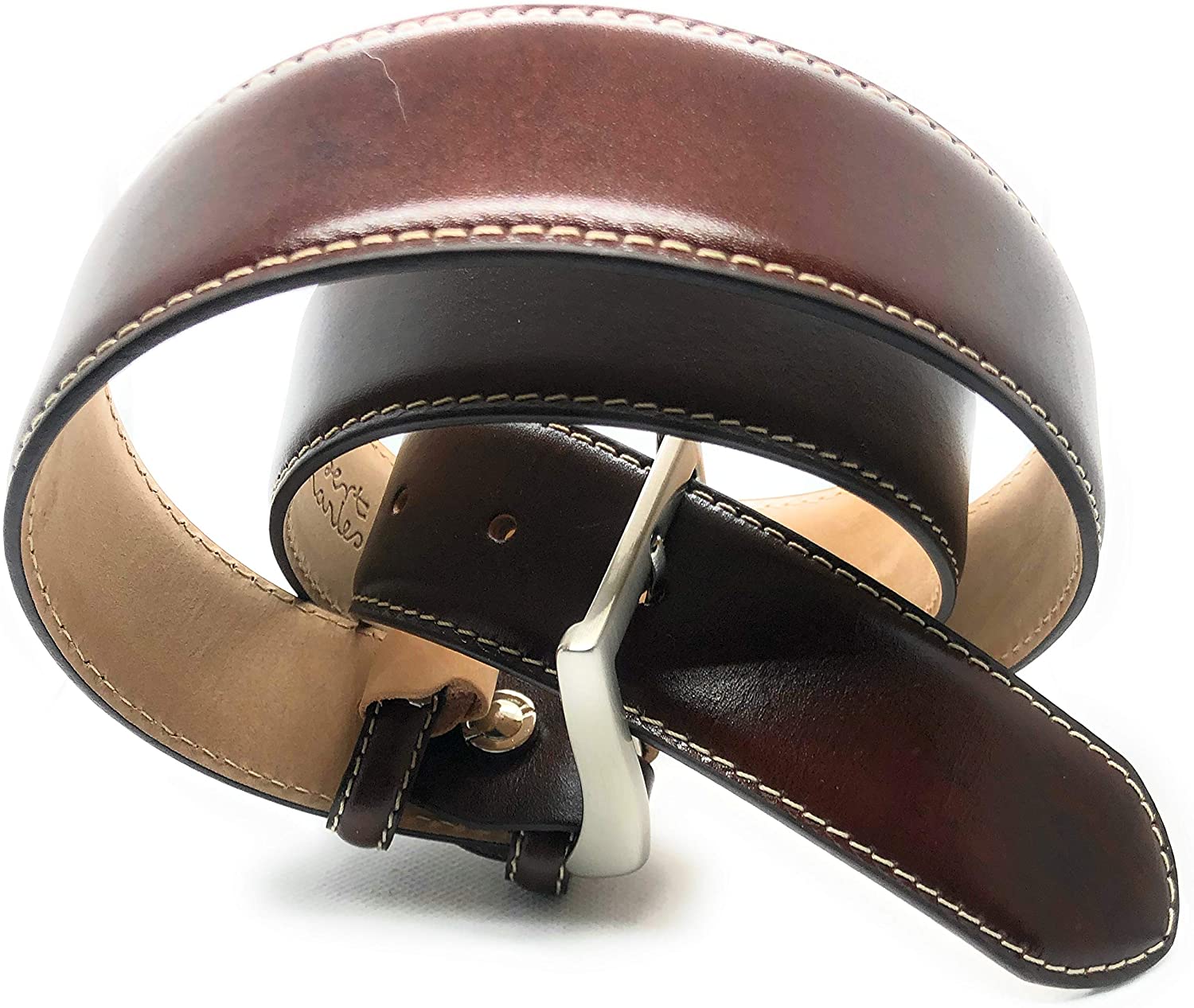 Robert Charles Belts 1140 Mens Leather Belt Hand brushed 40mm width - Made in Italy - Image 3