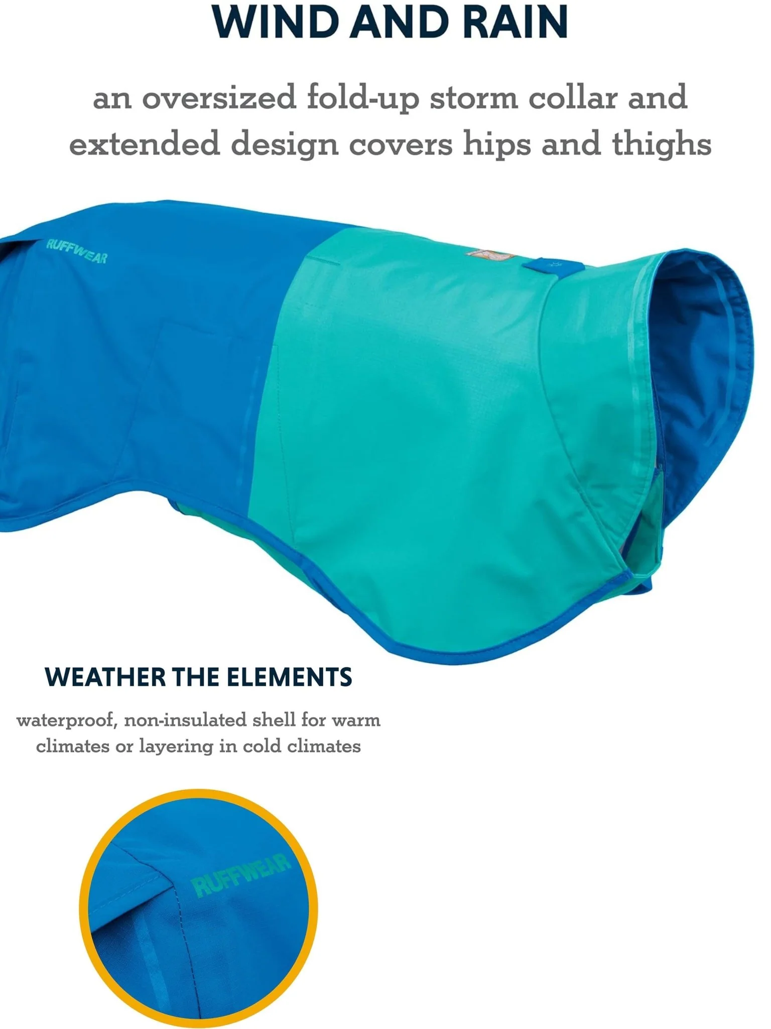 Ruffwear - Sun Shower™ Dog Raincoat - Waterproof Dog Coat, to help keep you dog dry in the wet. - Image 5