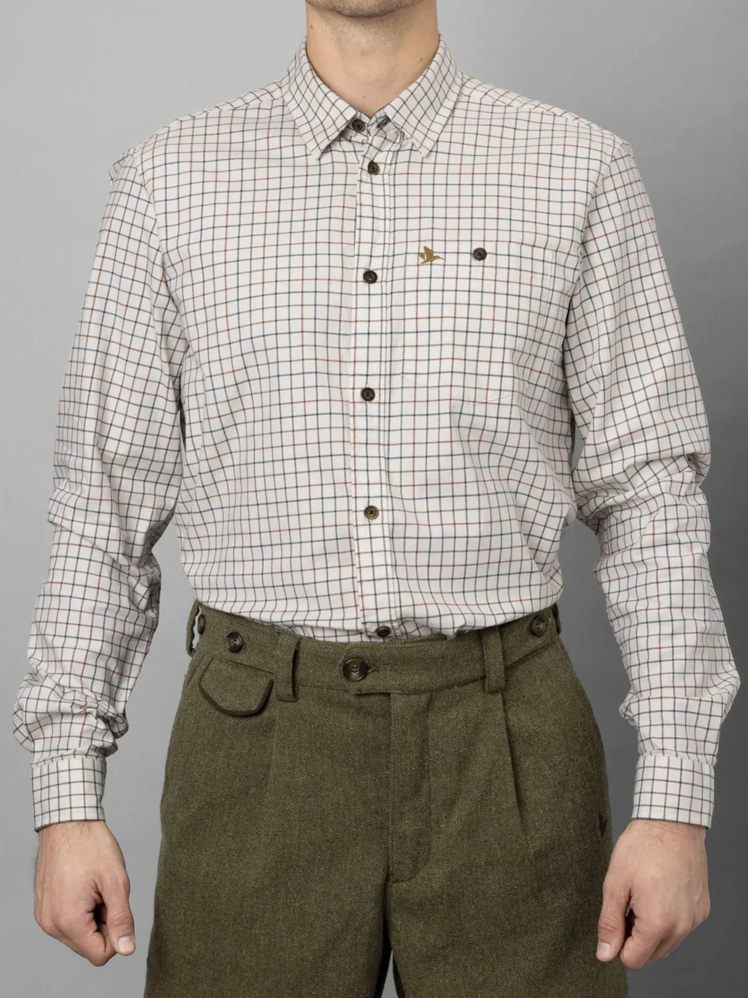 Seeland Oxford check Long Sleeve Mens Shirt / Easy care cotton check shirts - Image 7