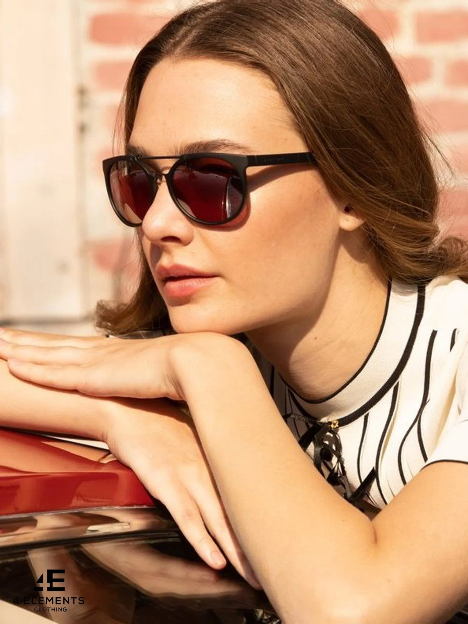 serengeti - Unisex Lerici Sunglasses - Shiny Tortoise/Satin Soft Gold - Image 4
