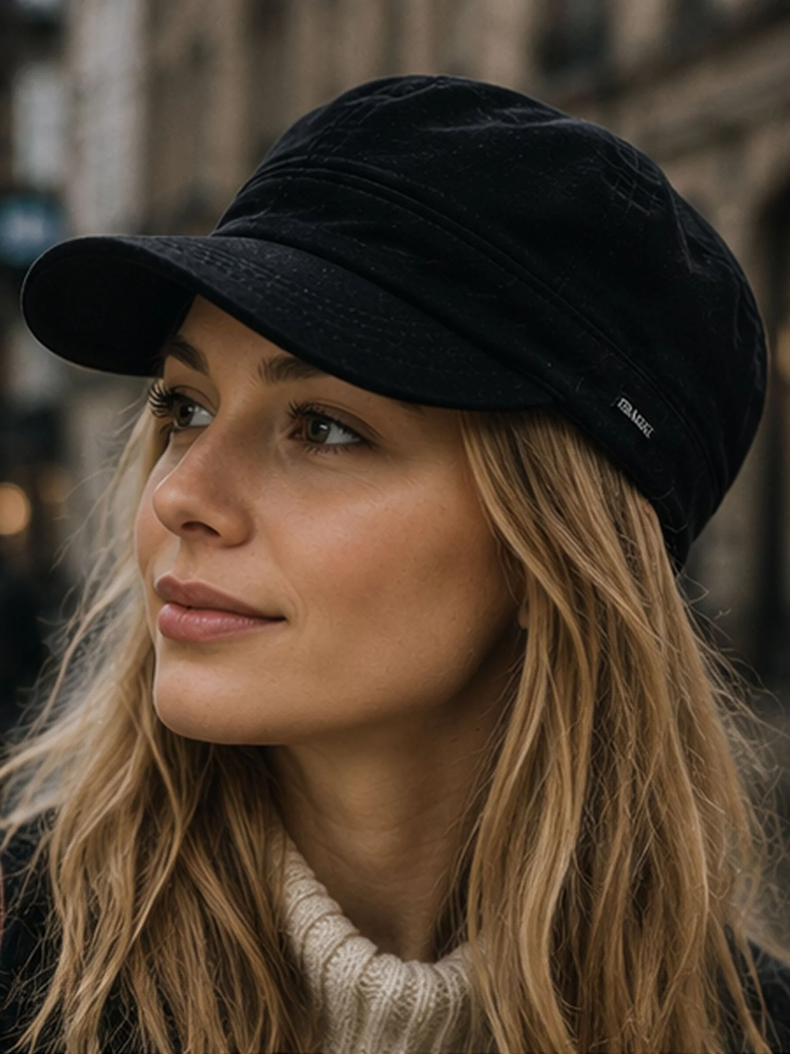 Craggi Black Velvet Newsboy Cap for Women – ladies Baker Boy Hat | Peaky Blinders Style Flat Cap | Soft Gatsby Hat for Casual, Festival & Smart Wear - Image 2
