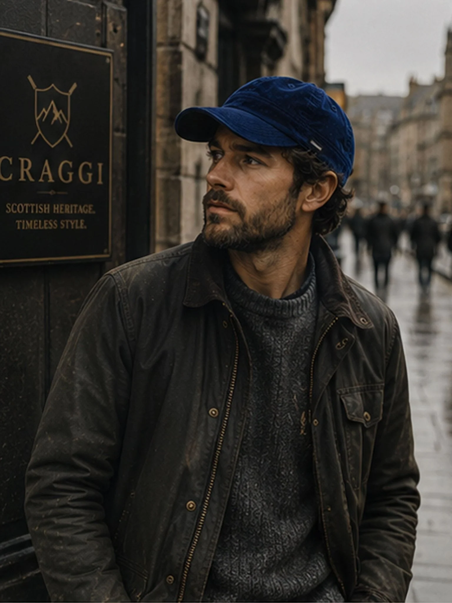 Craggi Newsboy Cap Velvet Blue Craggi Hat - Image 3